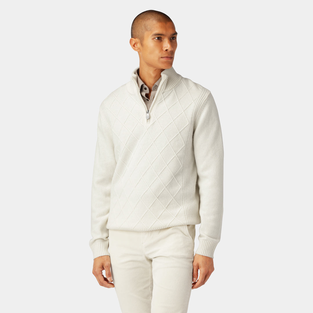 Off-White Argyle Halfzip-tröja