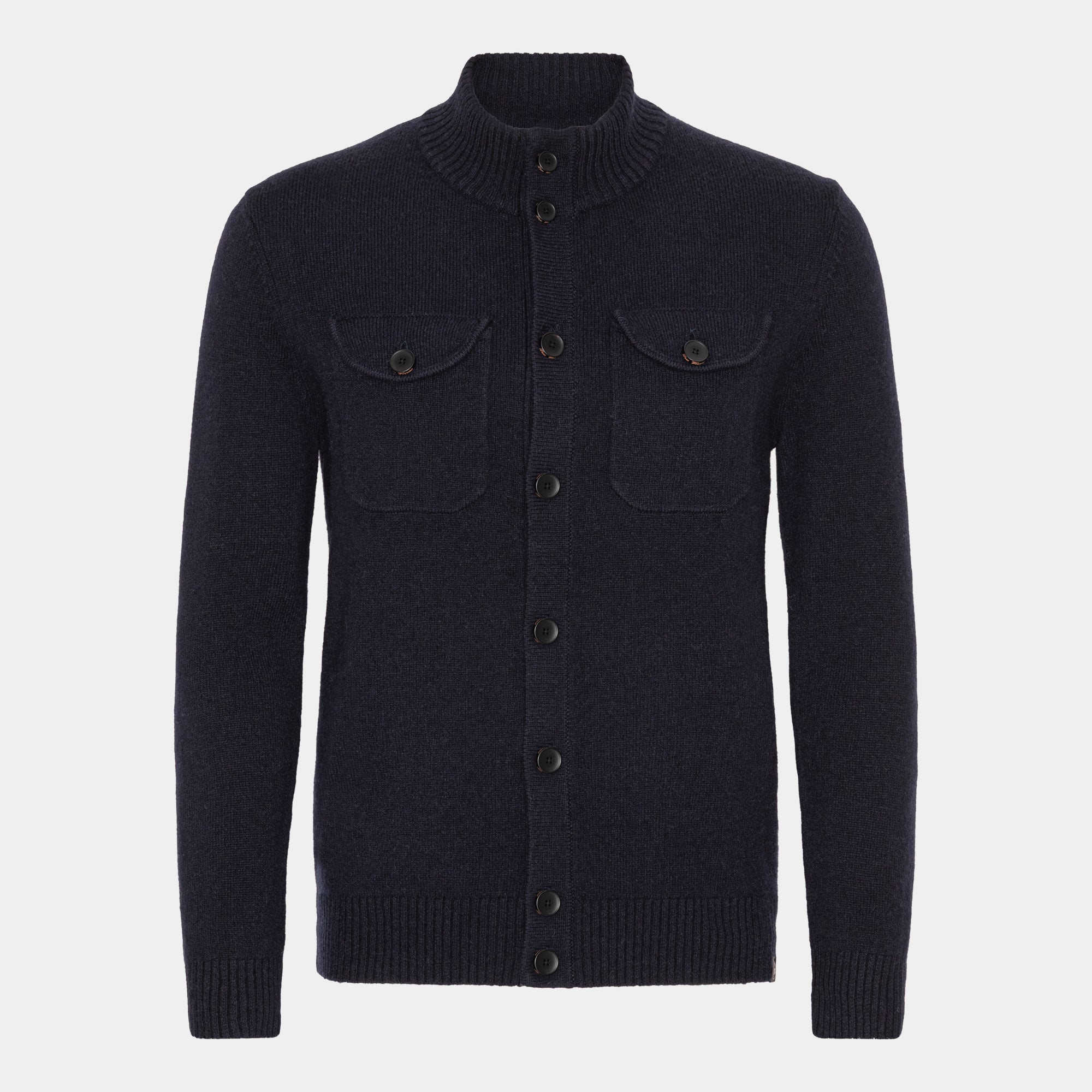 Marinblå Turtleneck Cardigan