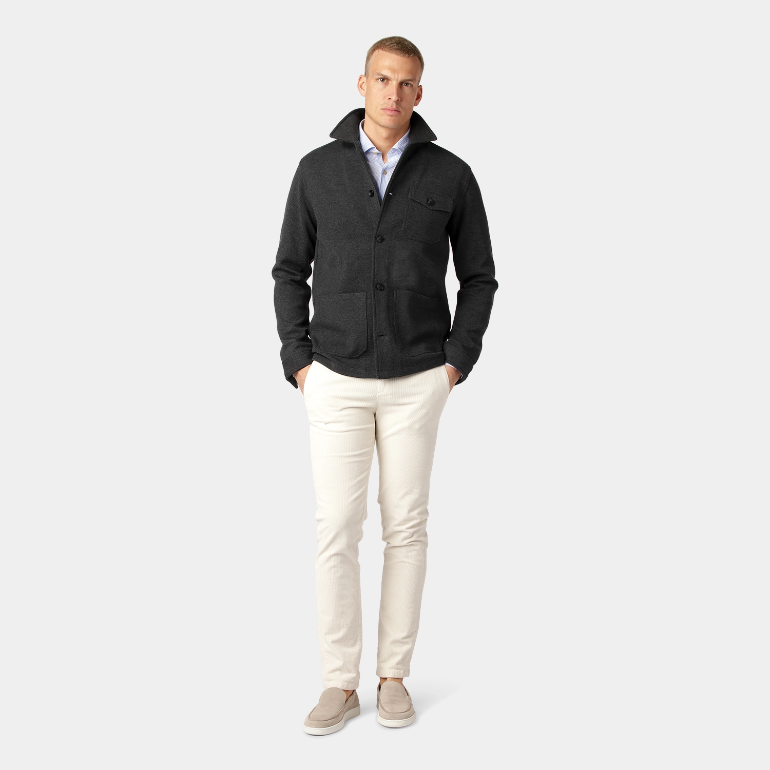 Mörkgrå Dressad Overshirt