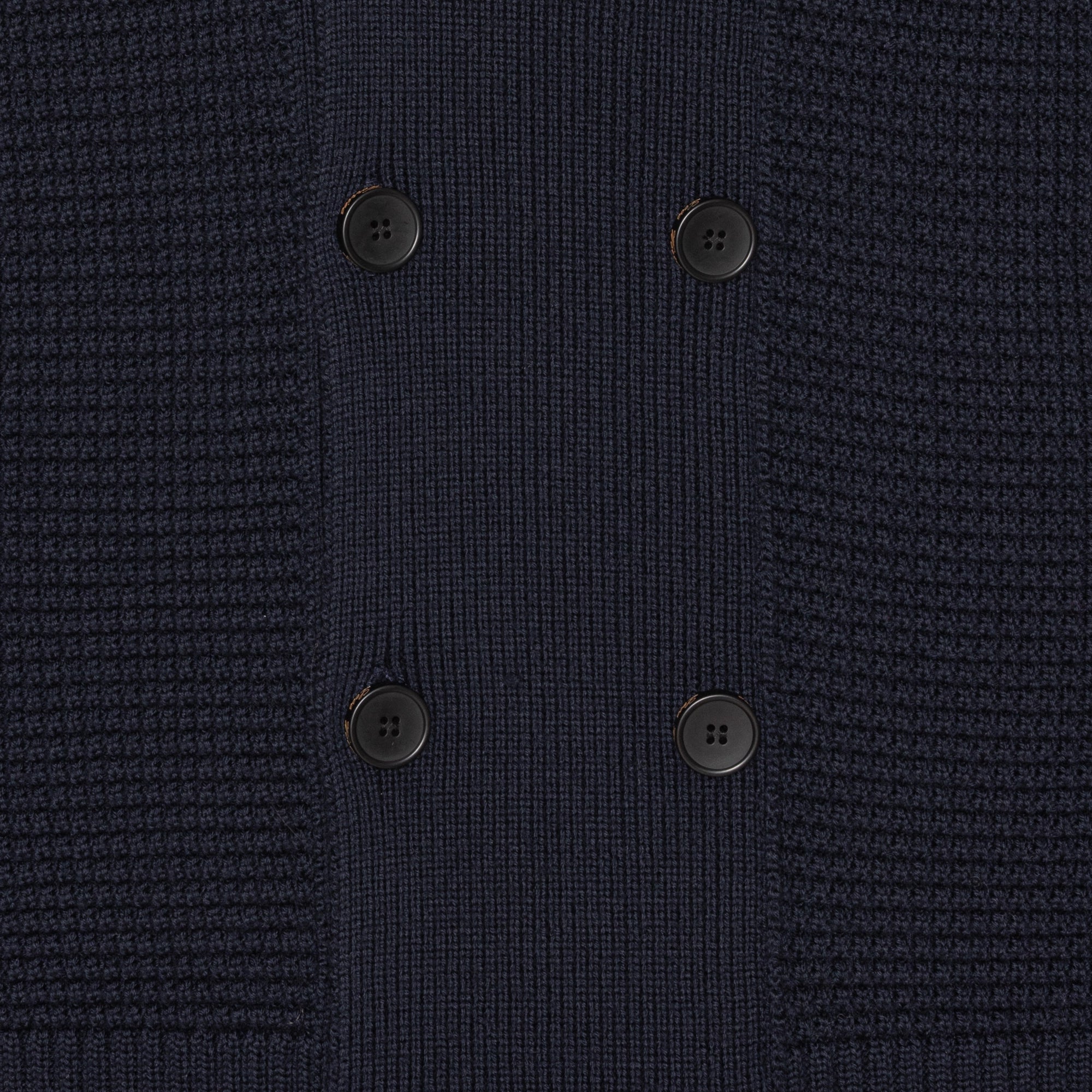 Navy Merino Double-Breasted Cardigan