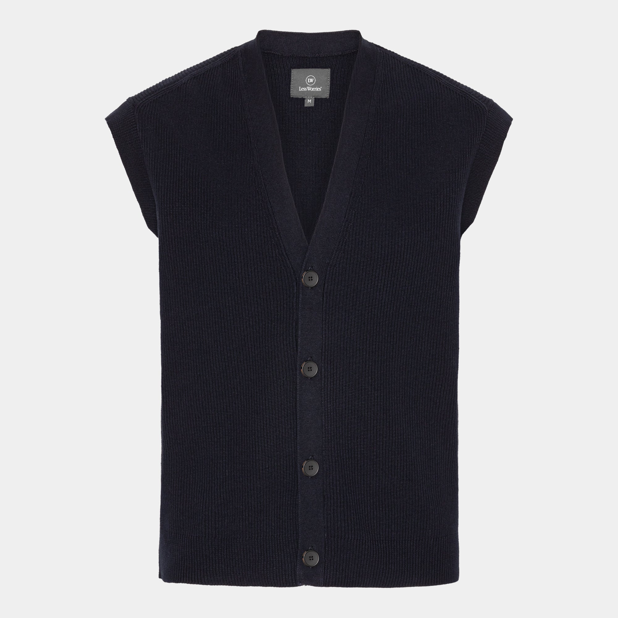 Navy Vest Knitted Rib