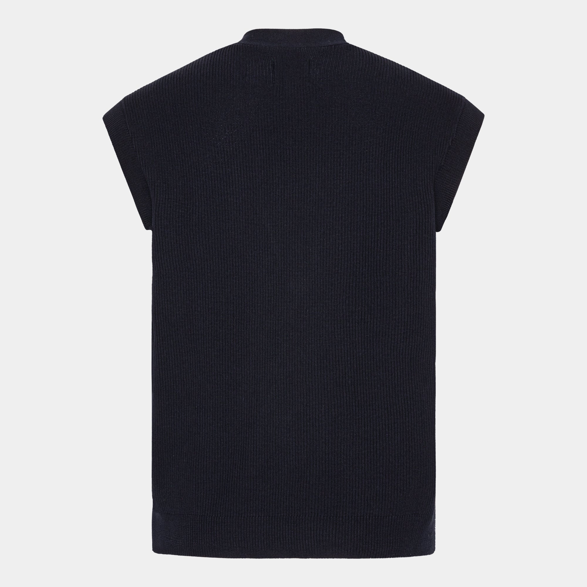 Navy Vest Knitted Rib