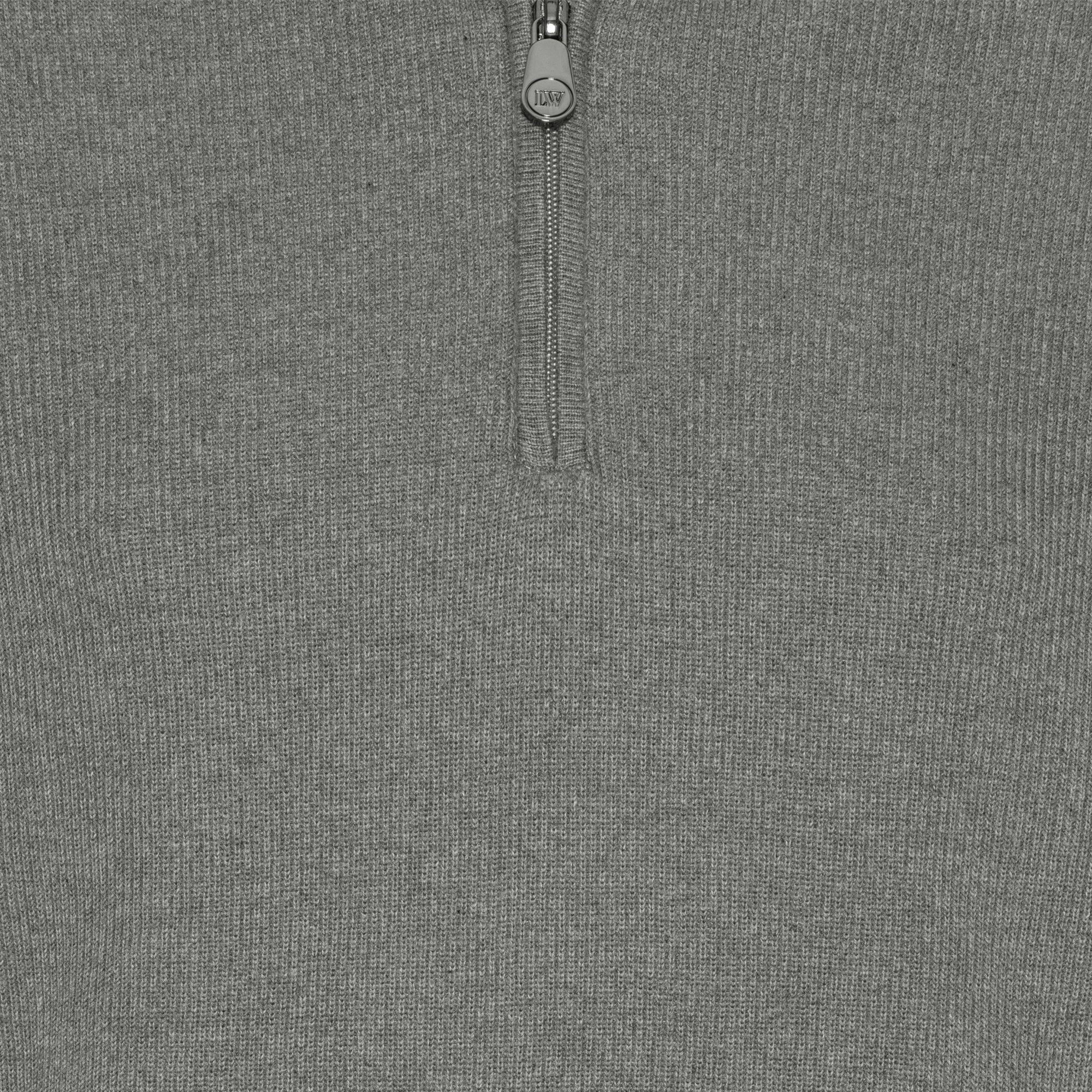 Grå stickad Half-Zip-tröja