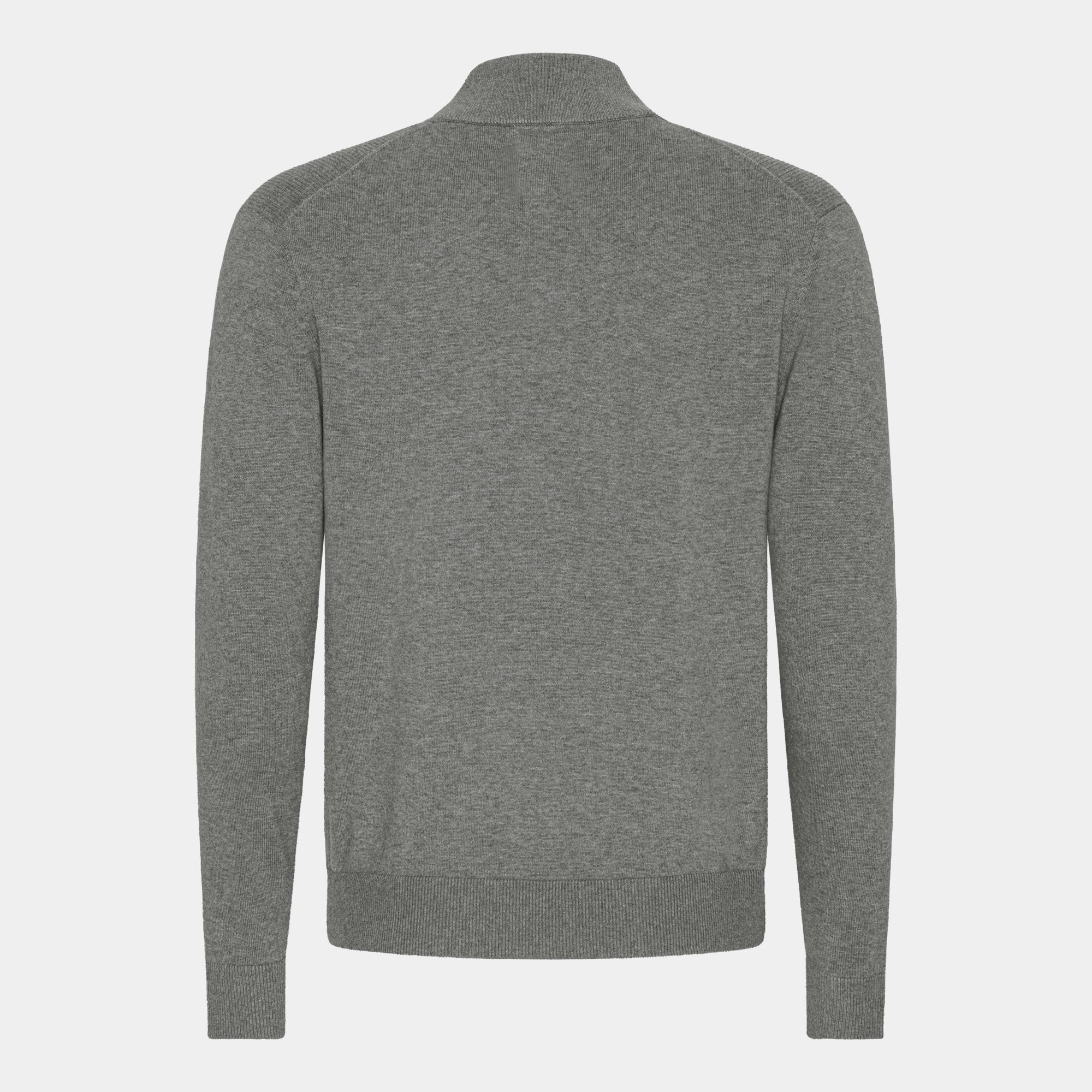 Grå stickad Half-Zip-tröja