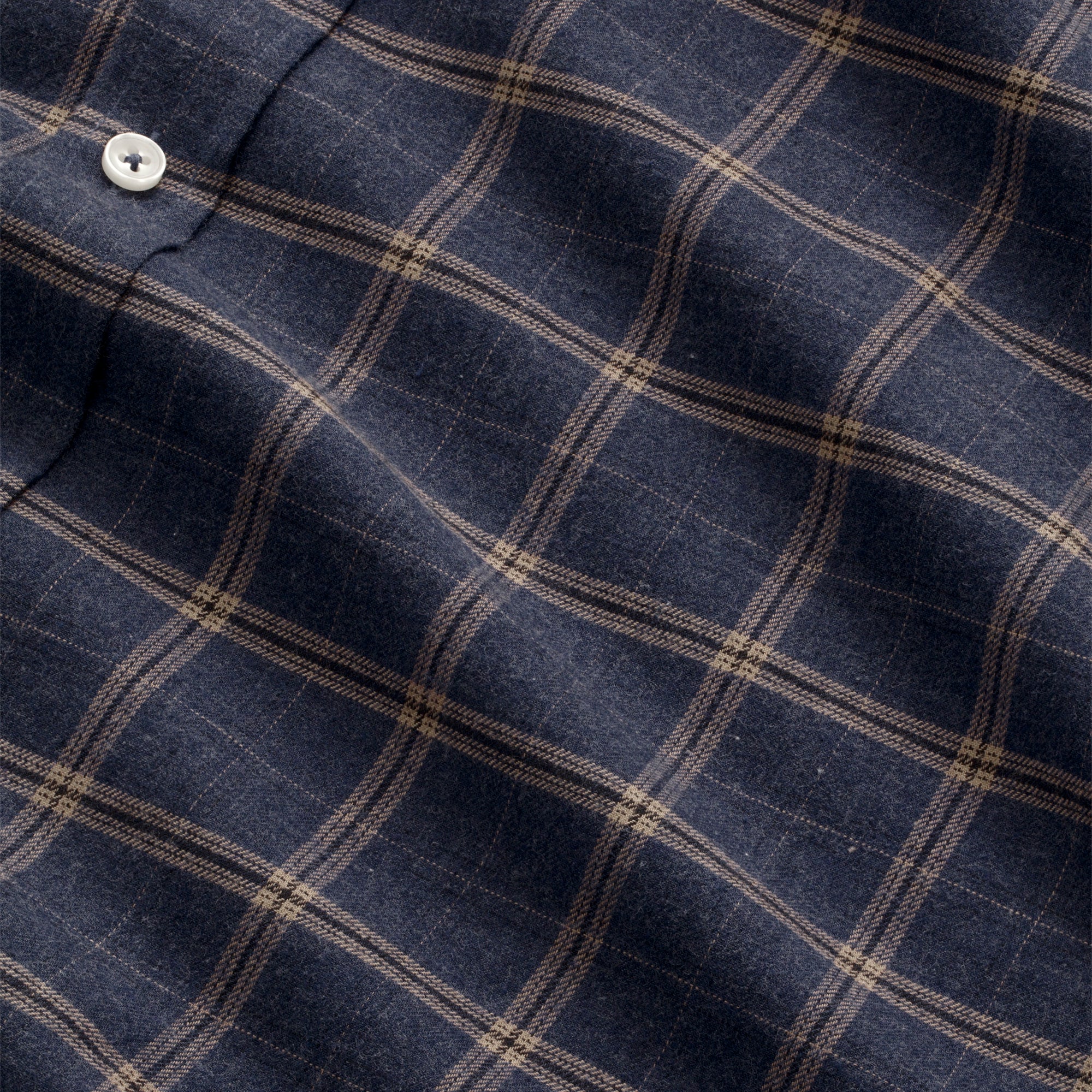 Blå Rutig Twill Flanellskjorta