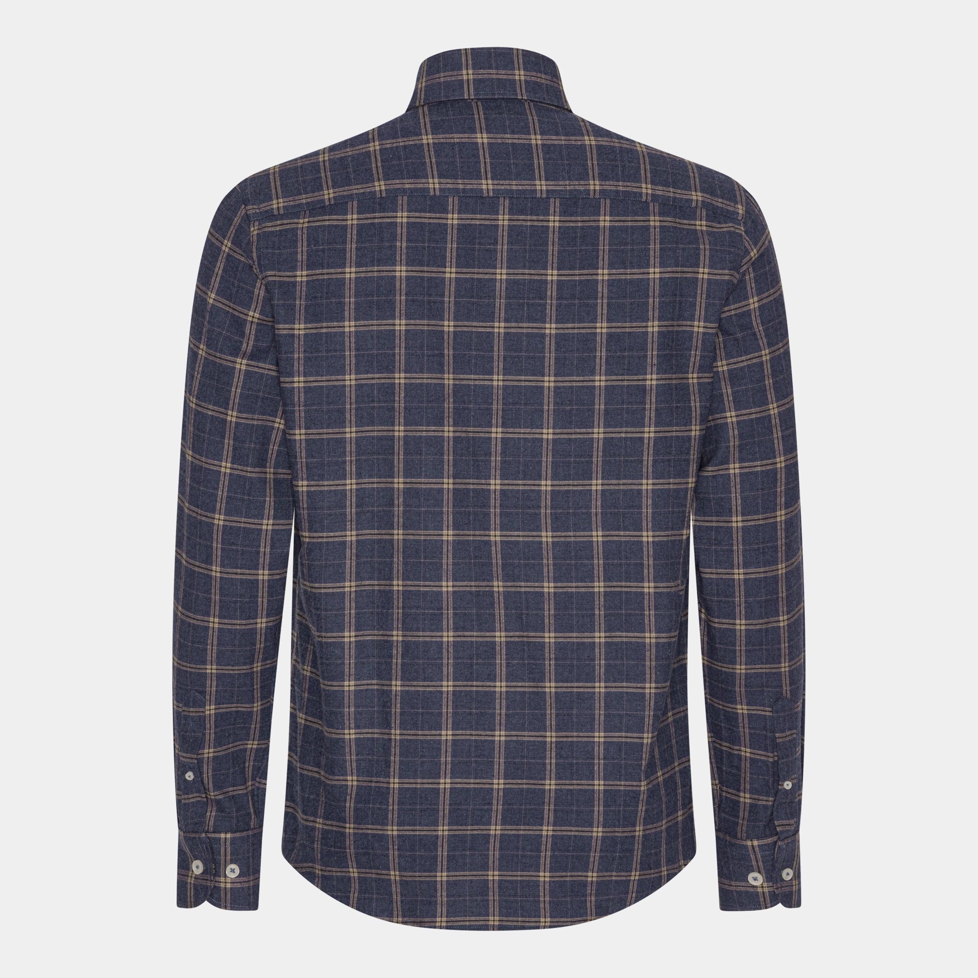Blå Rutig Twill Flanellskjorta