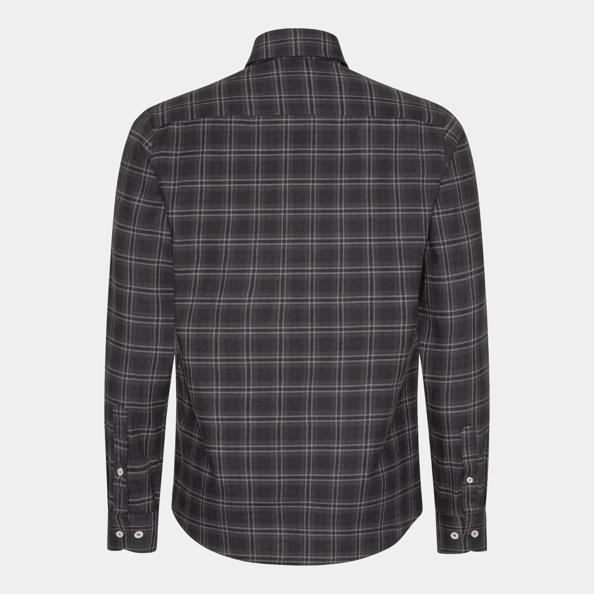Grå Rutig Twill Flanellskjorta