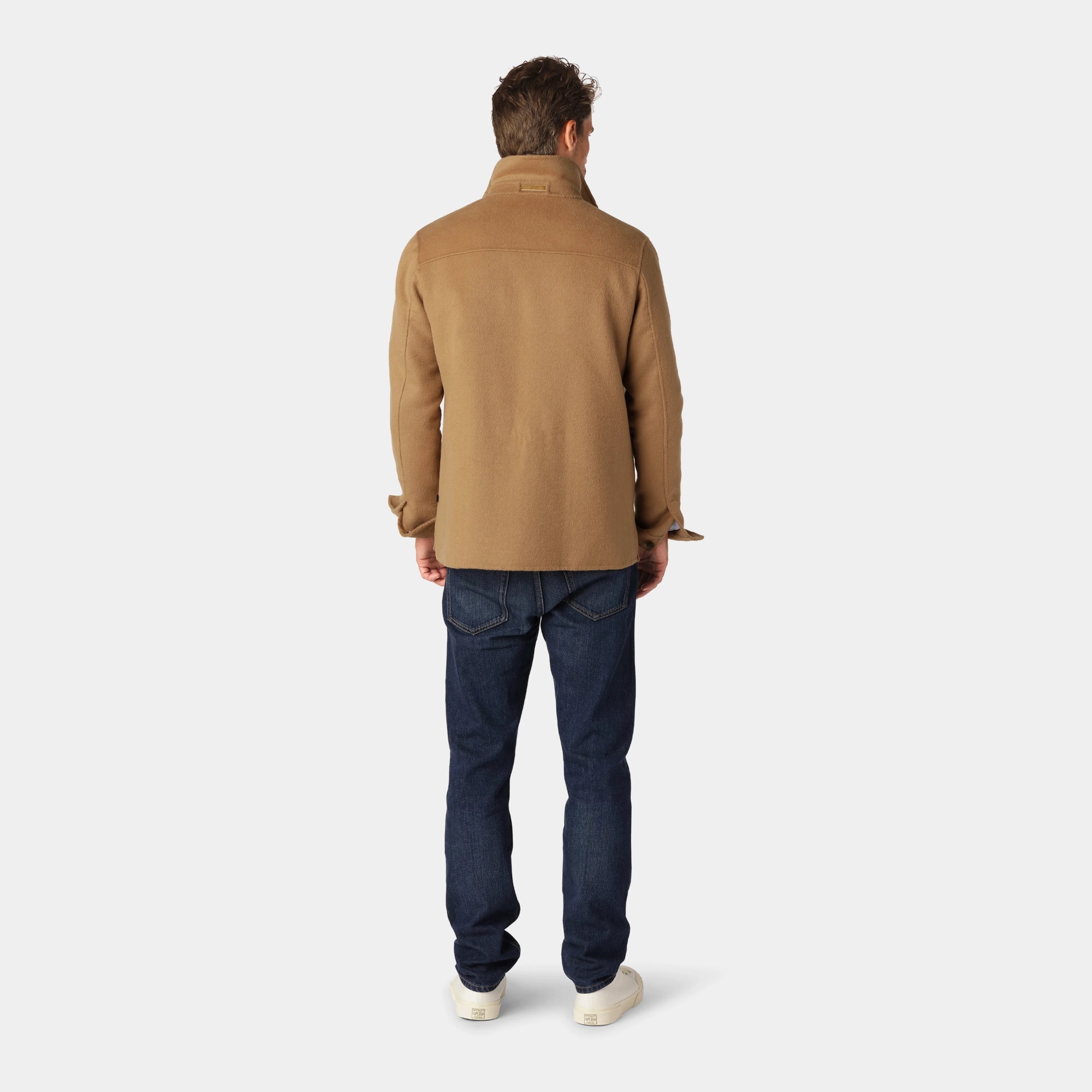 Beige Ull-Overshirt