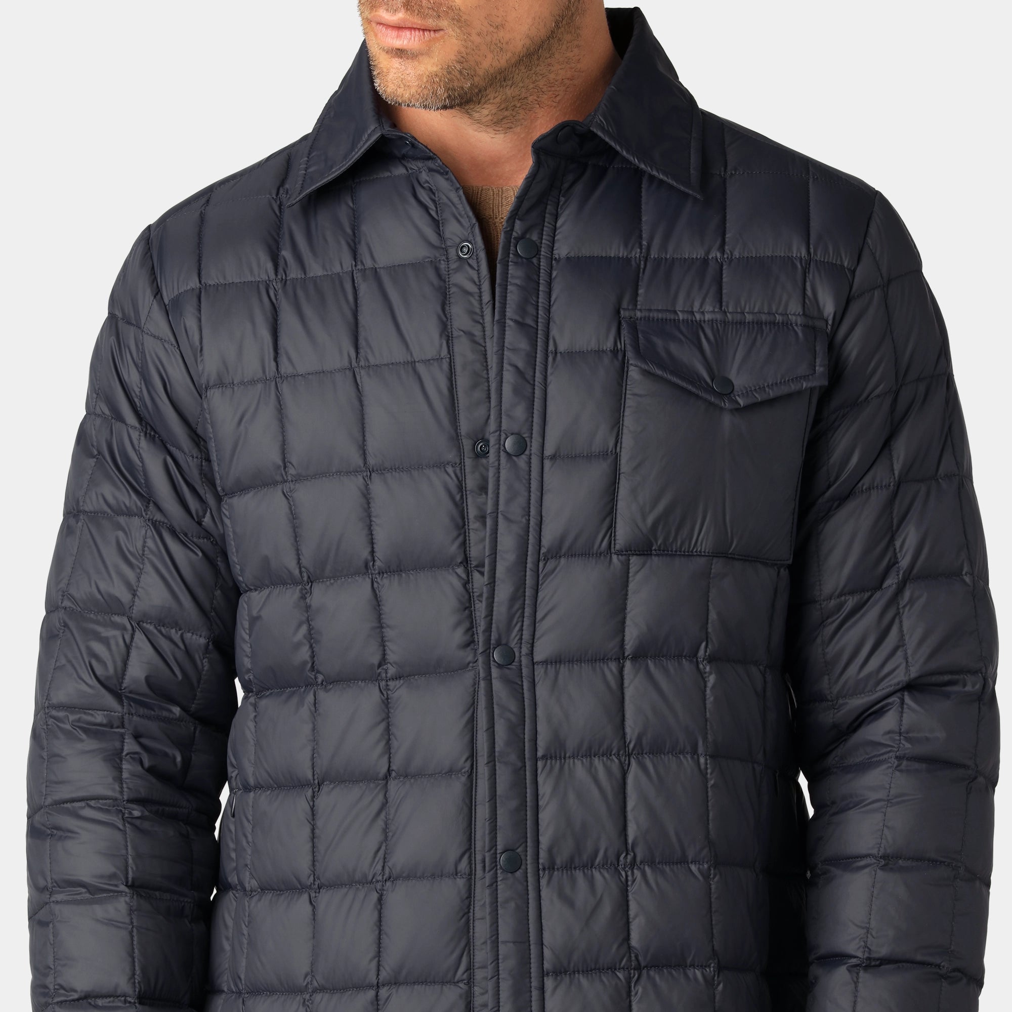 Navy Down Overshirt