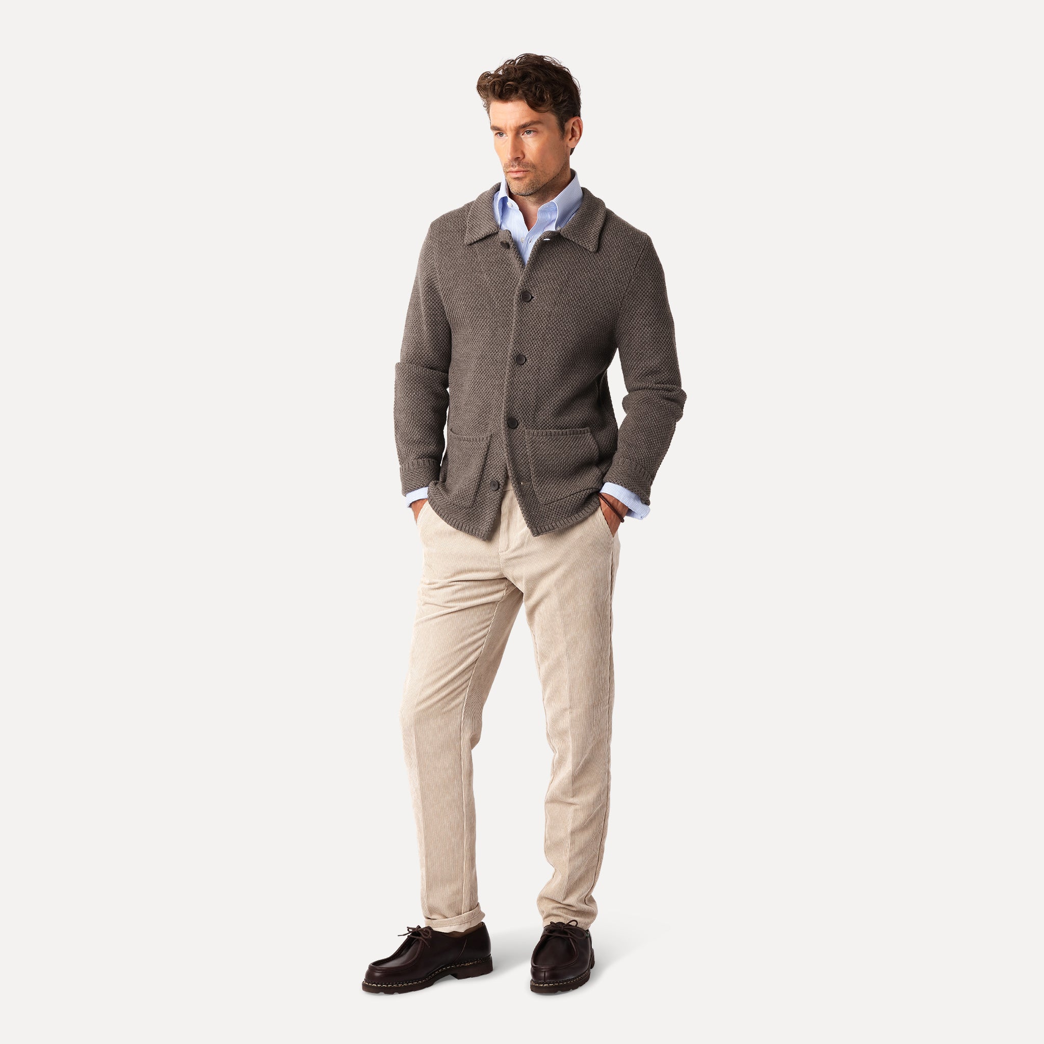 Link Knit Cardigan, Nougat