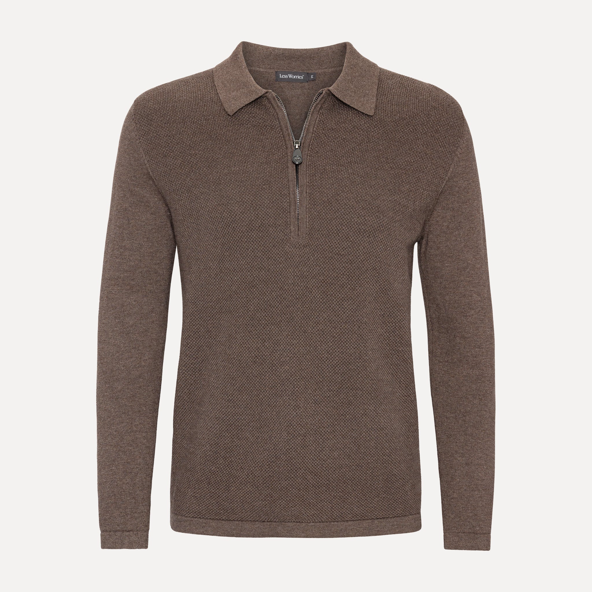 Half Zip i Bomull, Nougat