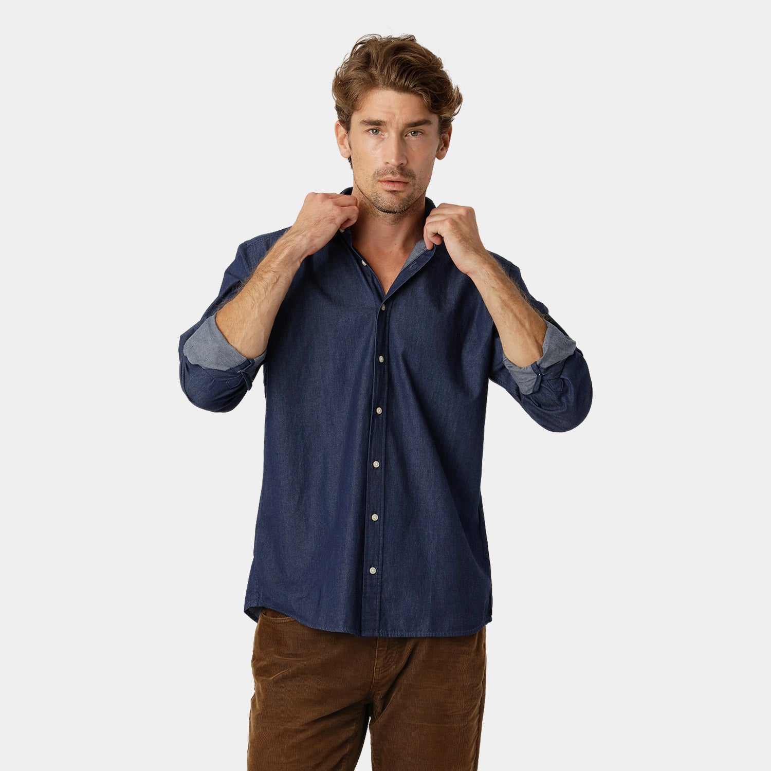 Mörkblå Jeansskjorta