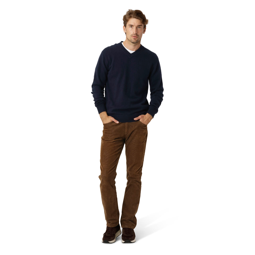Navy V-neck Cashmere