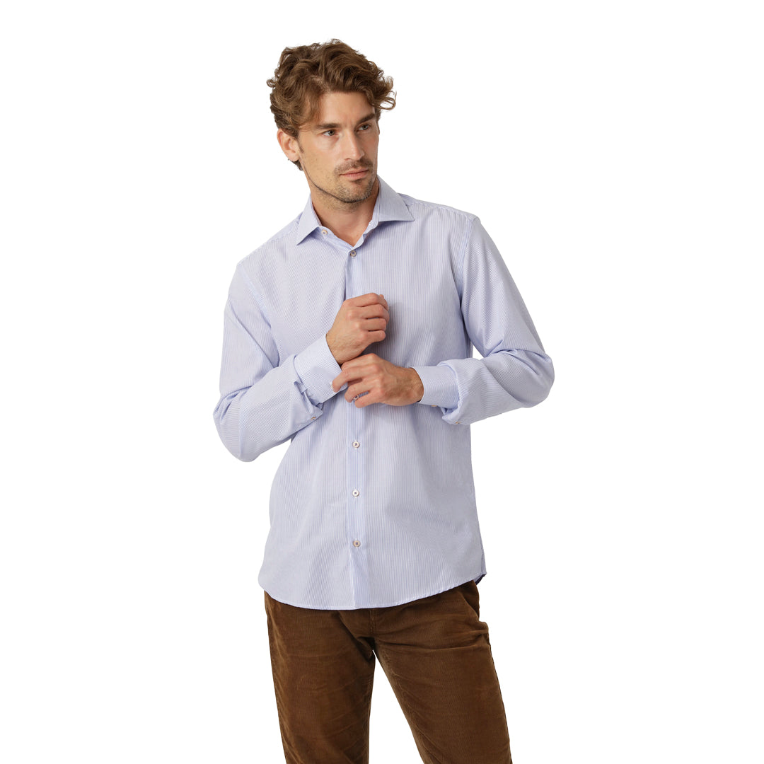 Navy Pinstripe Shirt