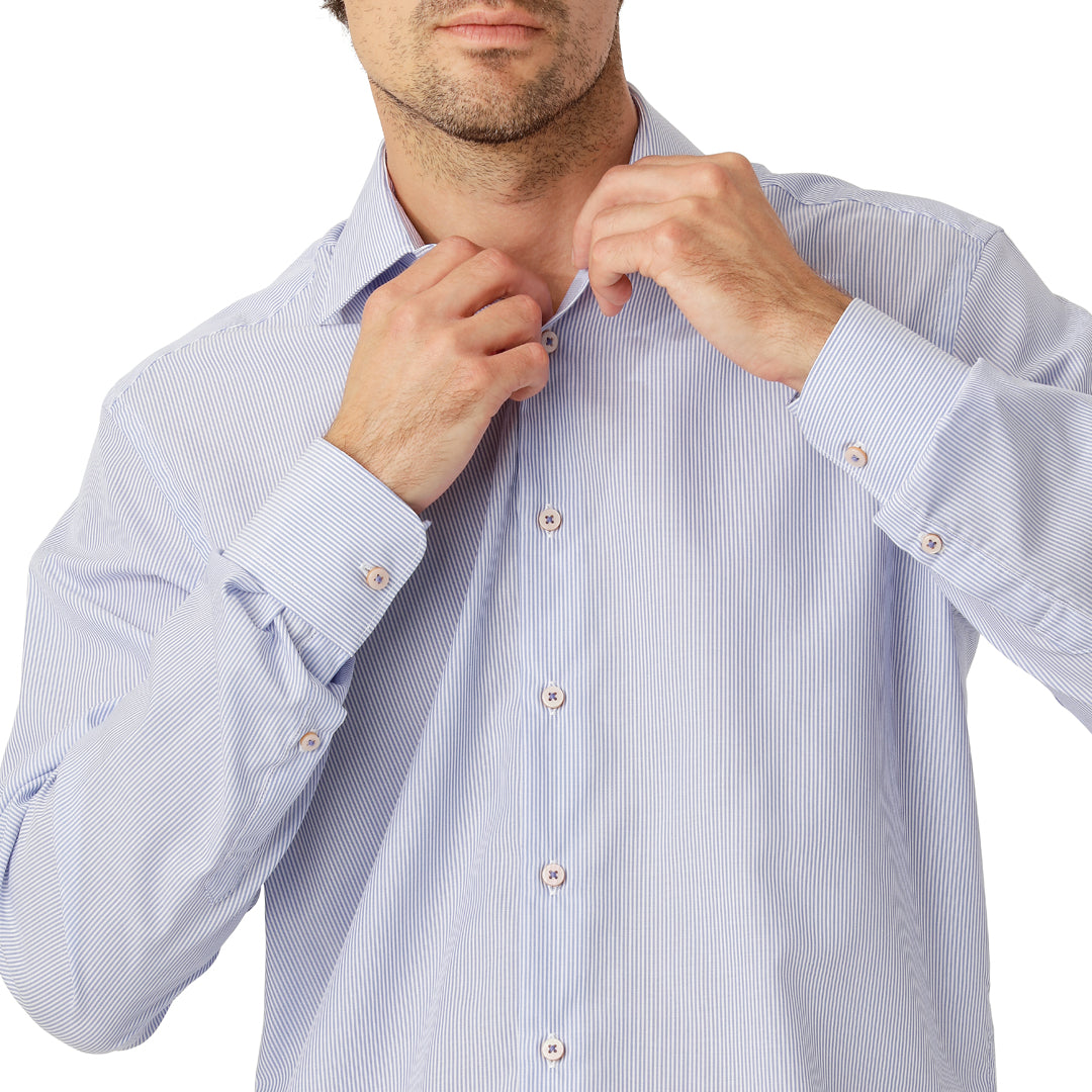 Navy Pinstripe Shirt