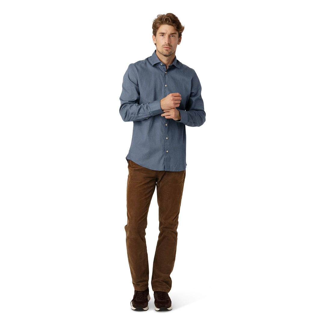 Denim Blue Two Tone Oxford Shirt