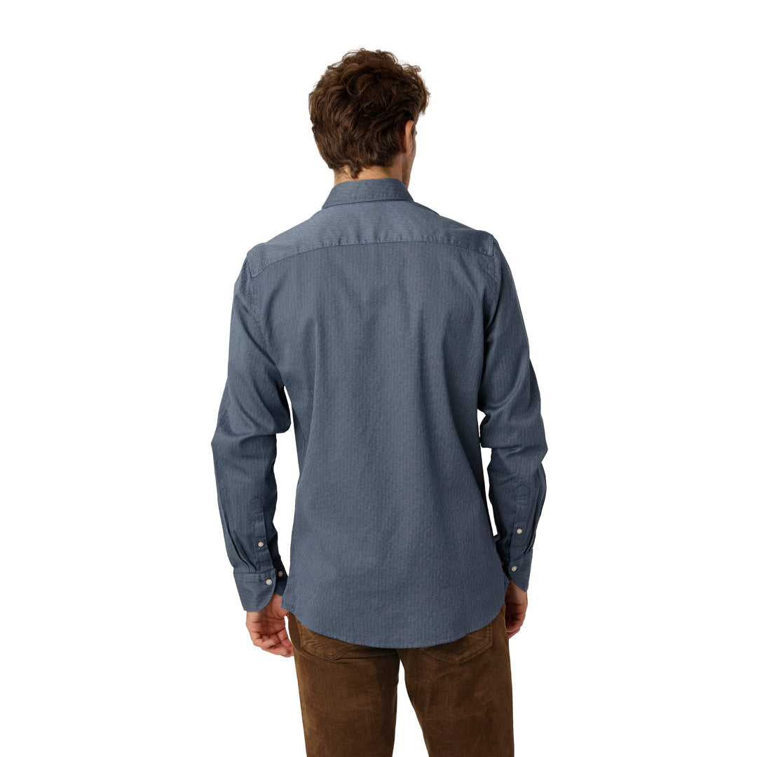 Denim Blue Two Tone Oxford Shirt