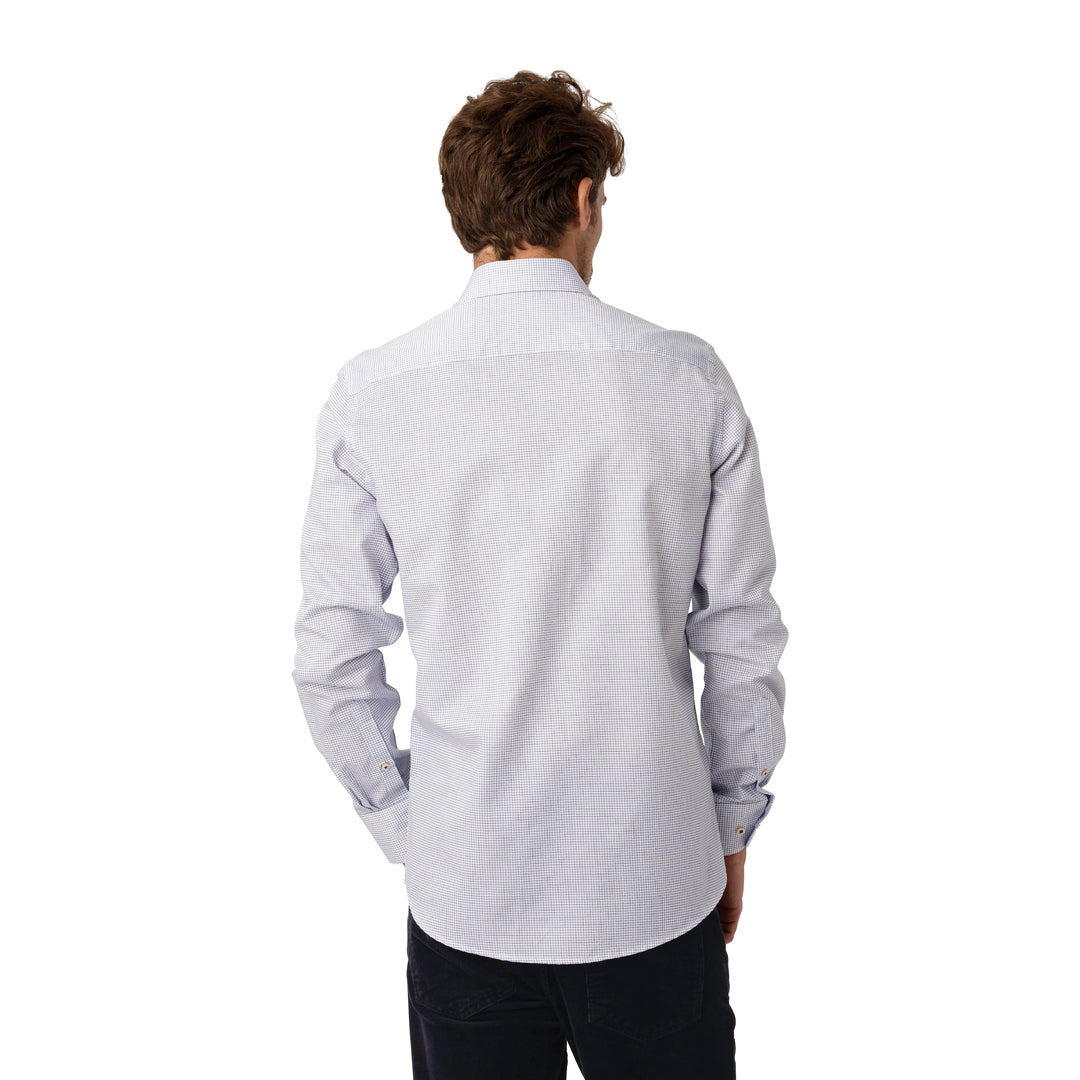 Marinblå Rutig Twill-skjorta