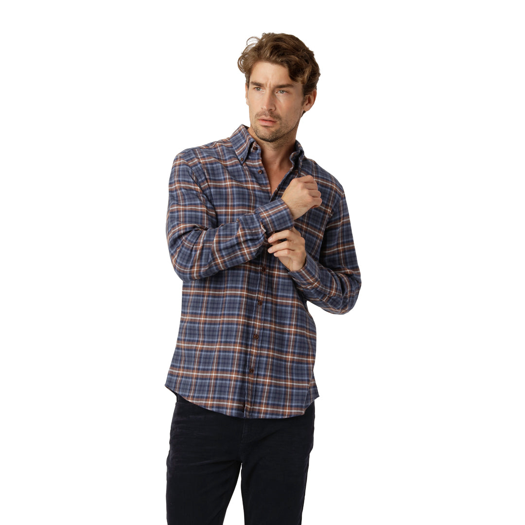 Navy Check Flannel Shirt