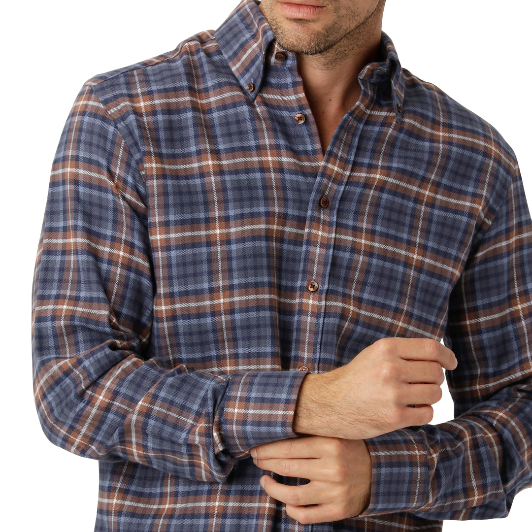 Navy Check Flannel Shirt