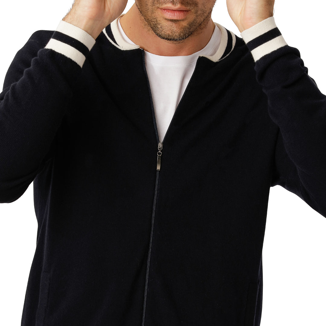 Navy Baseball Cardigan