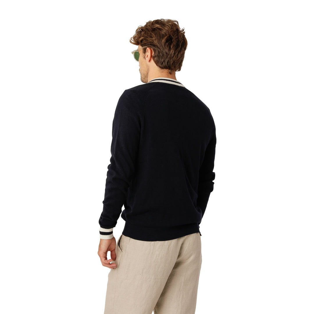 Navy Baseball Cardigan