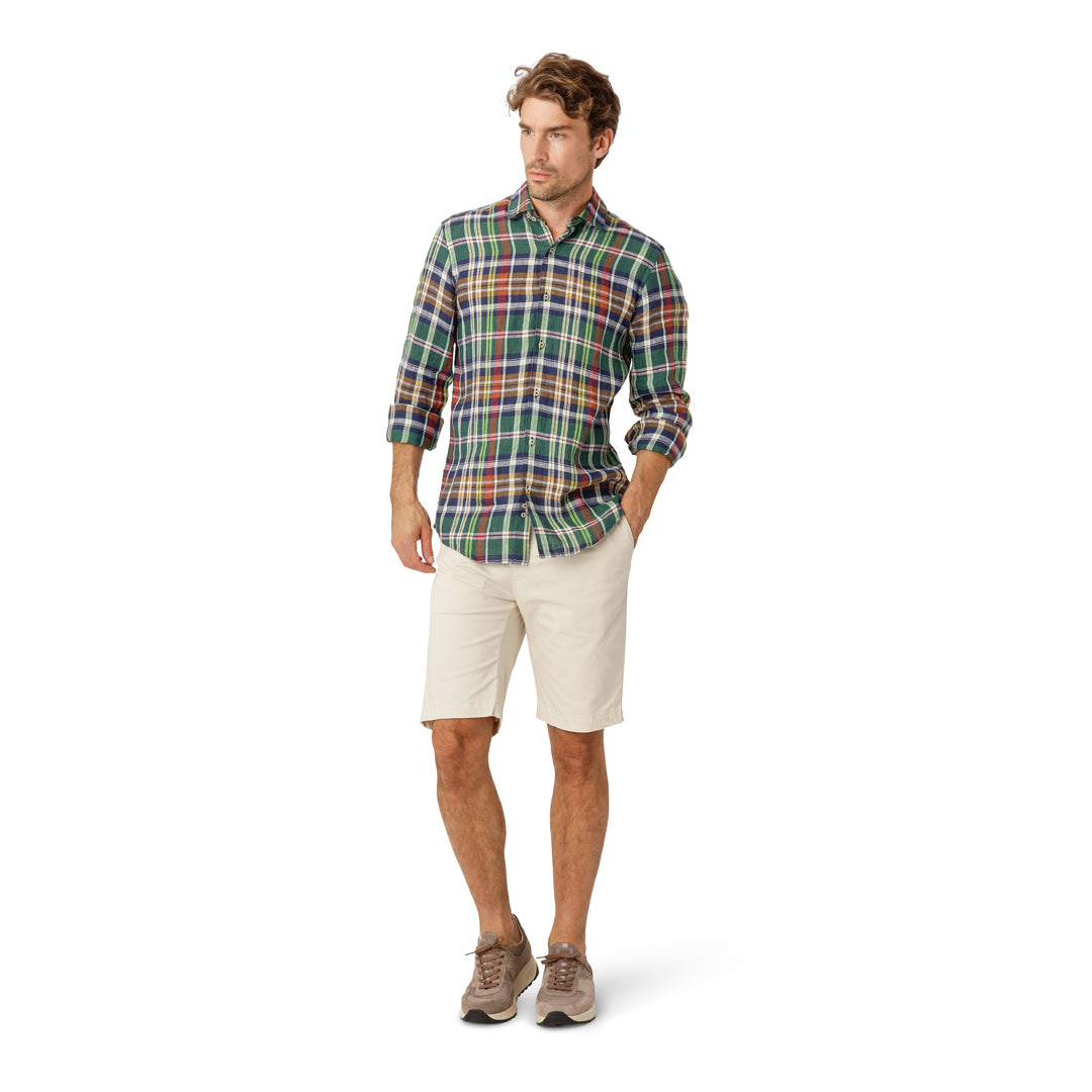 Grönrutig Linneskjorta