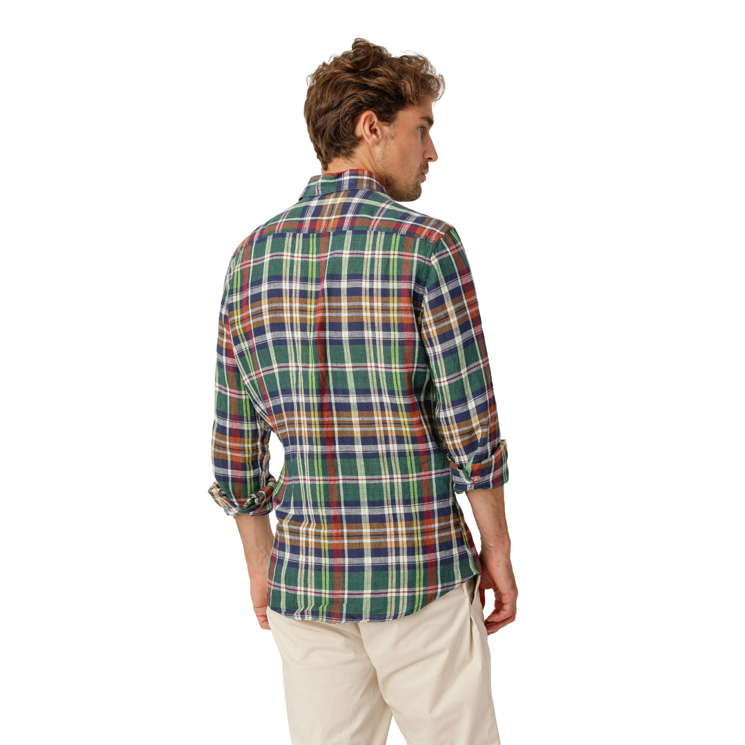 Grönrutig Linneskjorta