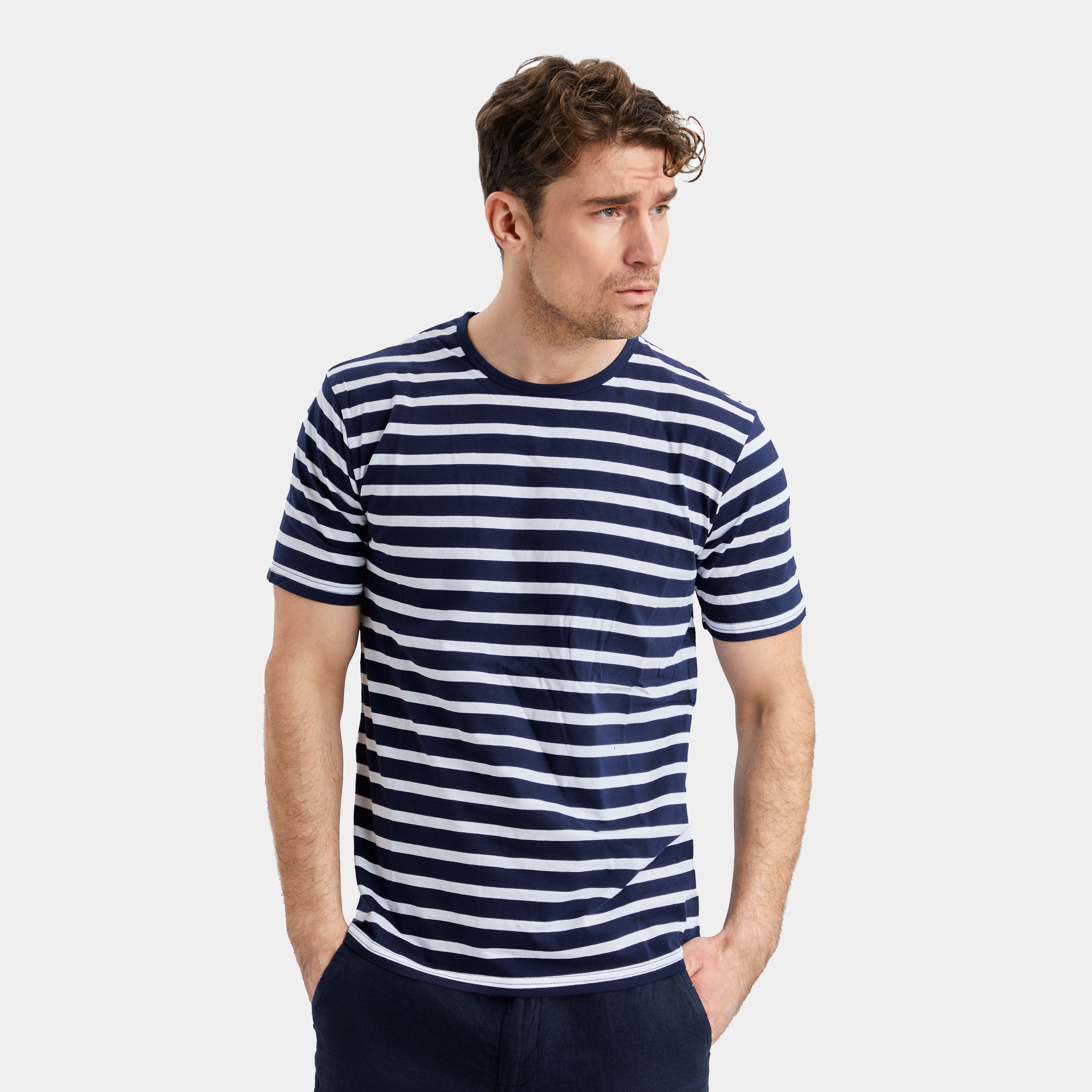 Marinblå Randig T-shirt