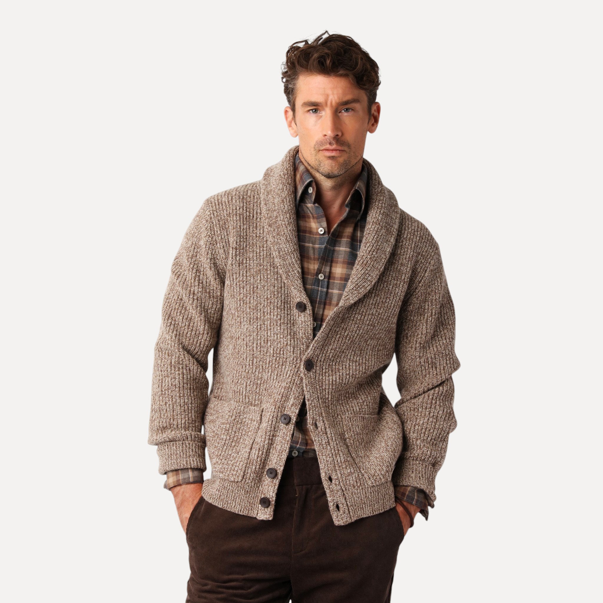 Shawl Collar Cardigan Nougat Melange