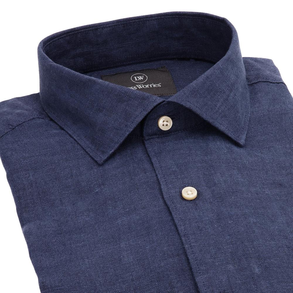A breathable & stylish mens linen shirt for any occasion, with a classic denim look.