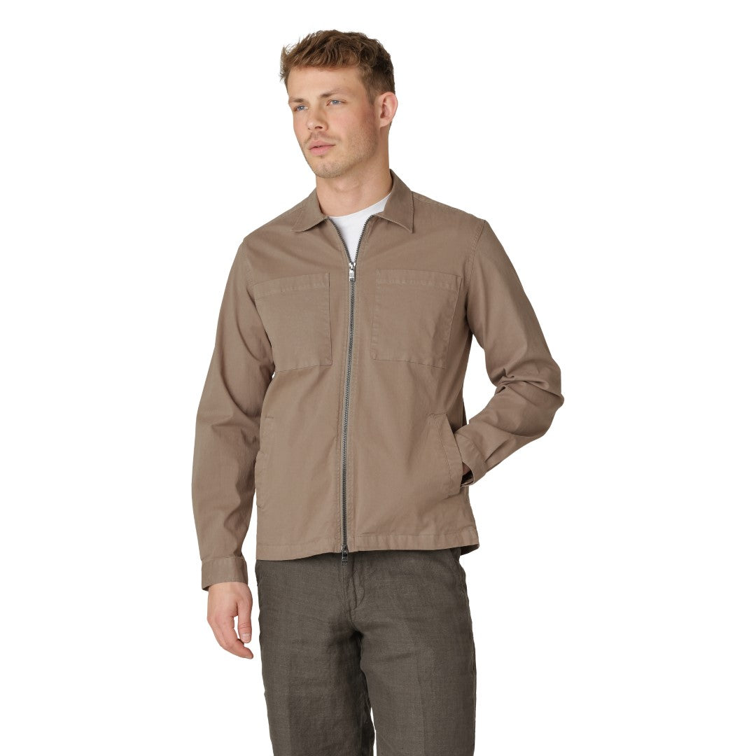 Light Brown Zip Overshirt