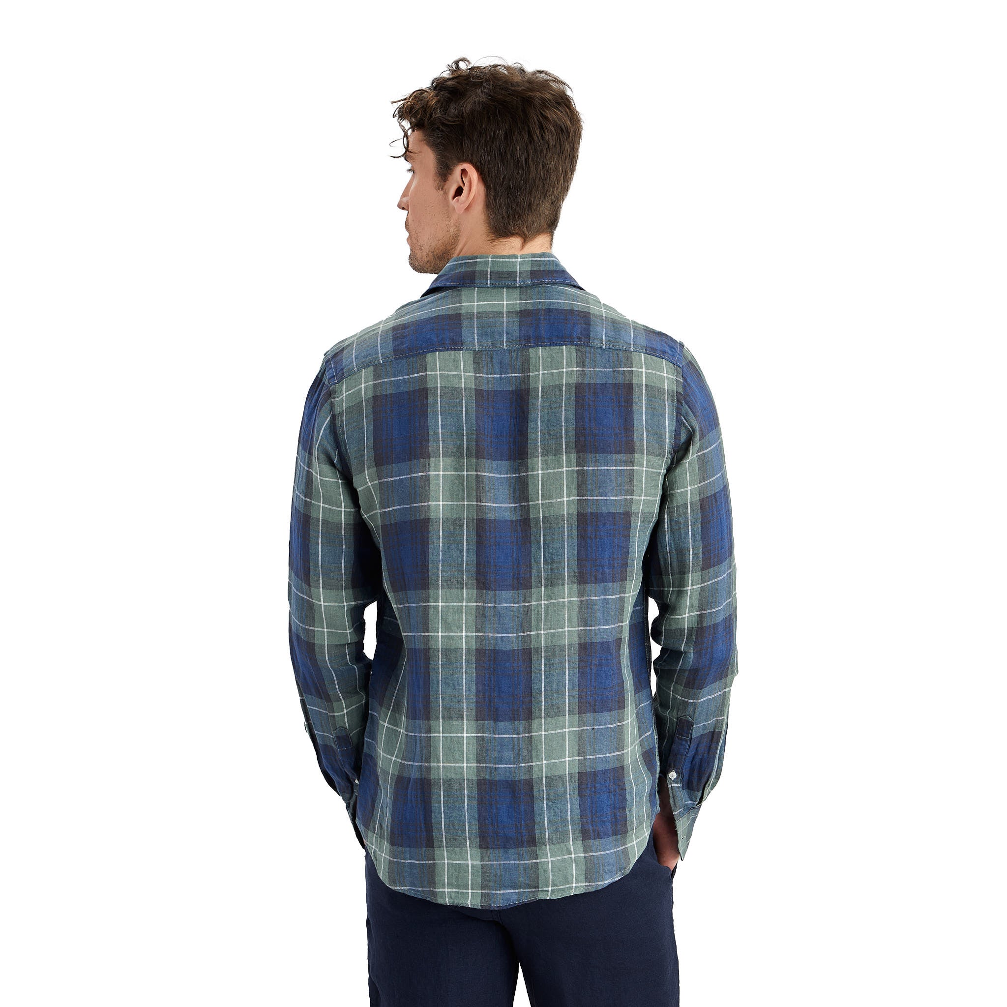 Army Linen Check Shirt