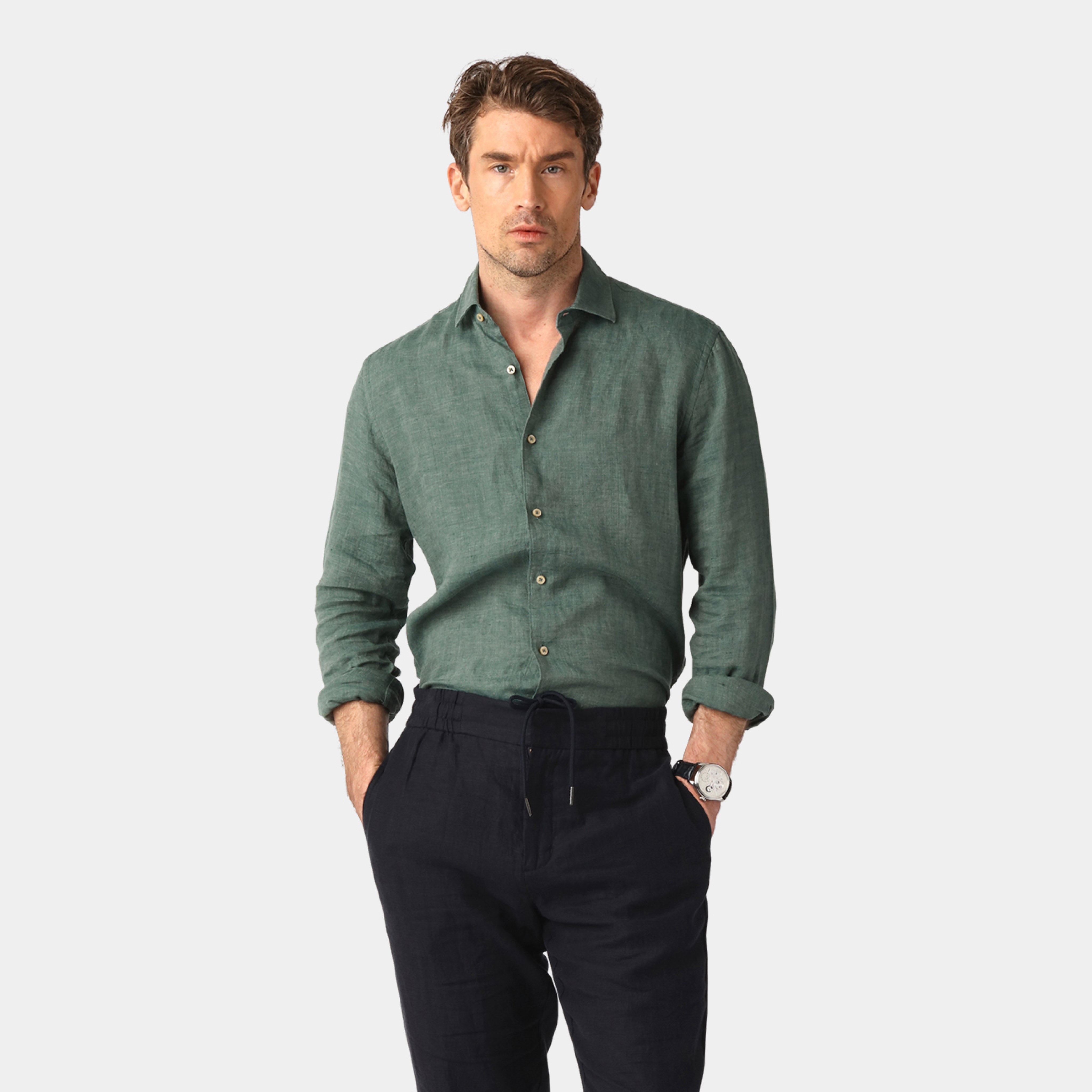 Green Linen Shirt