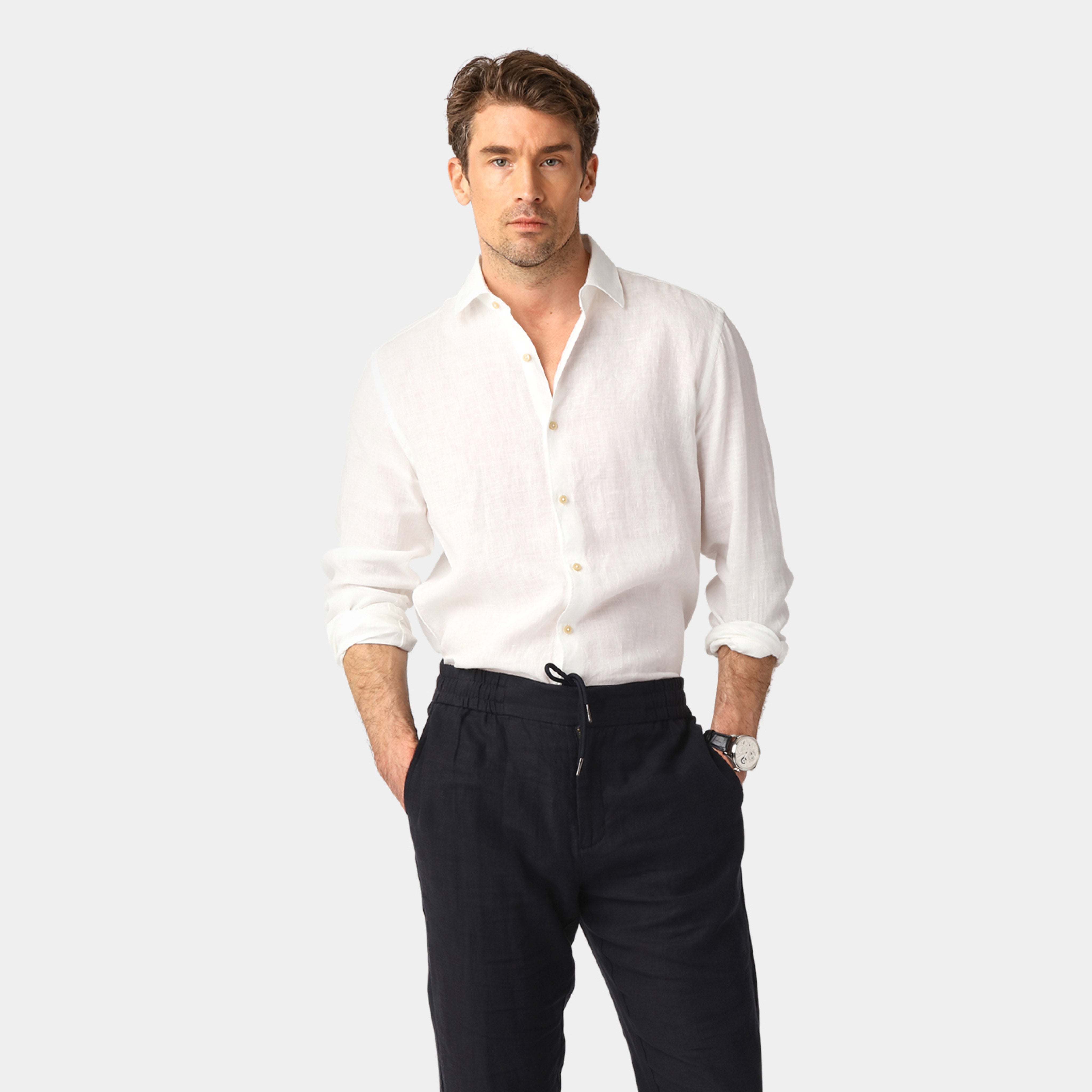 Off-White Linen Shirt – 100% Linen