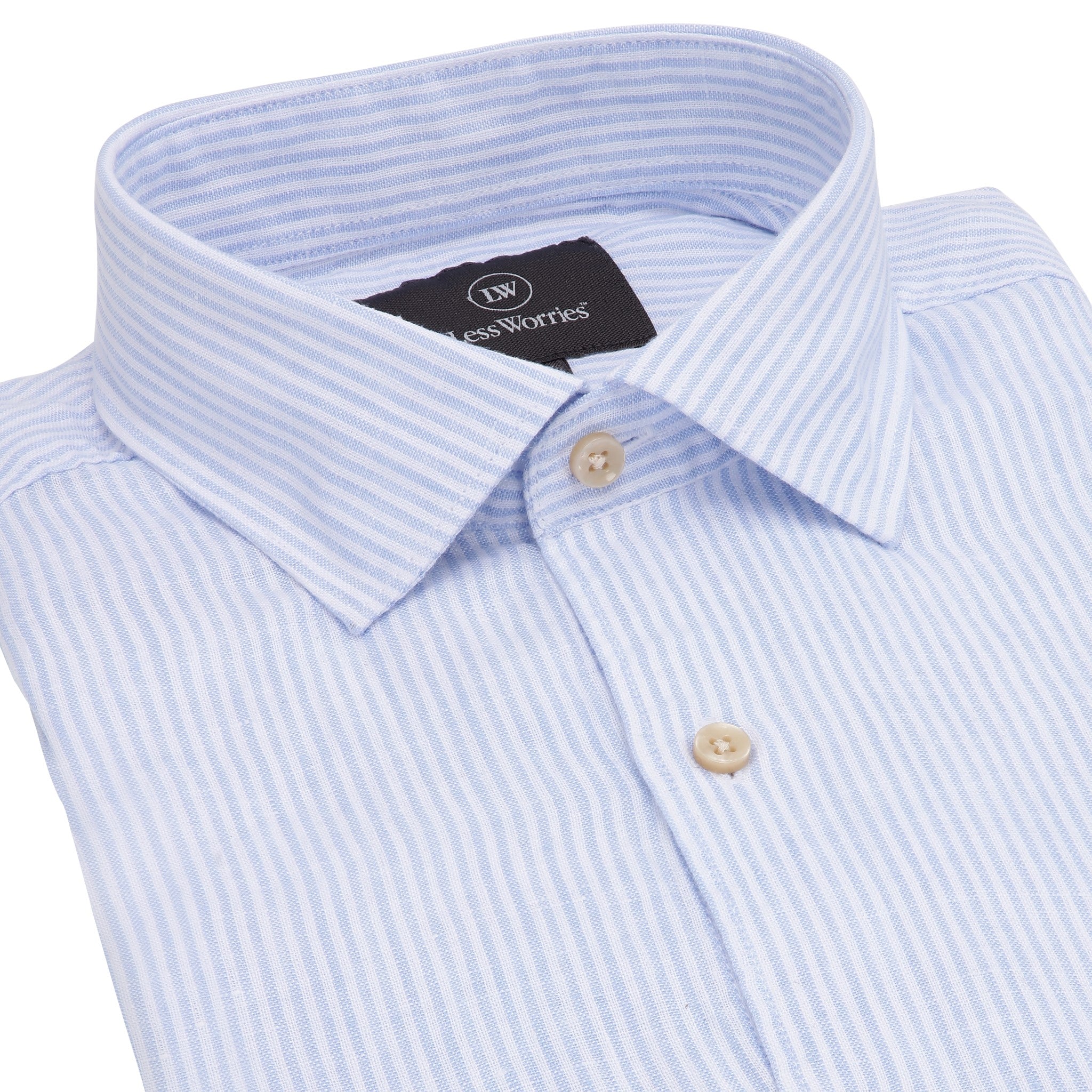 Blue Pinstriped Linen Shirt