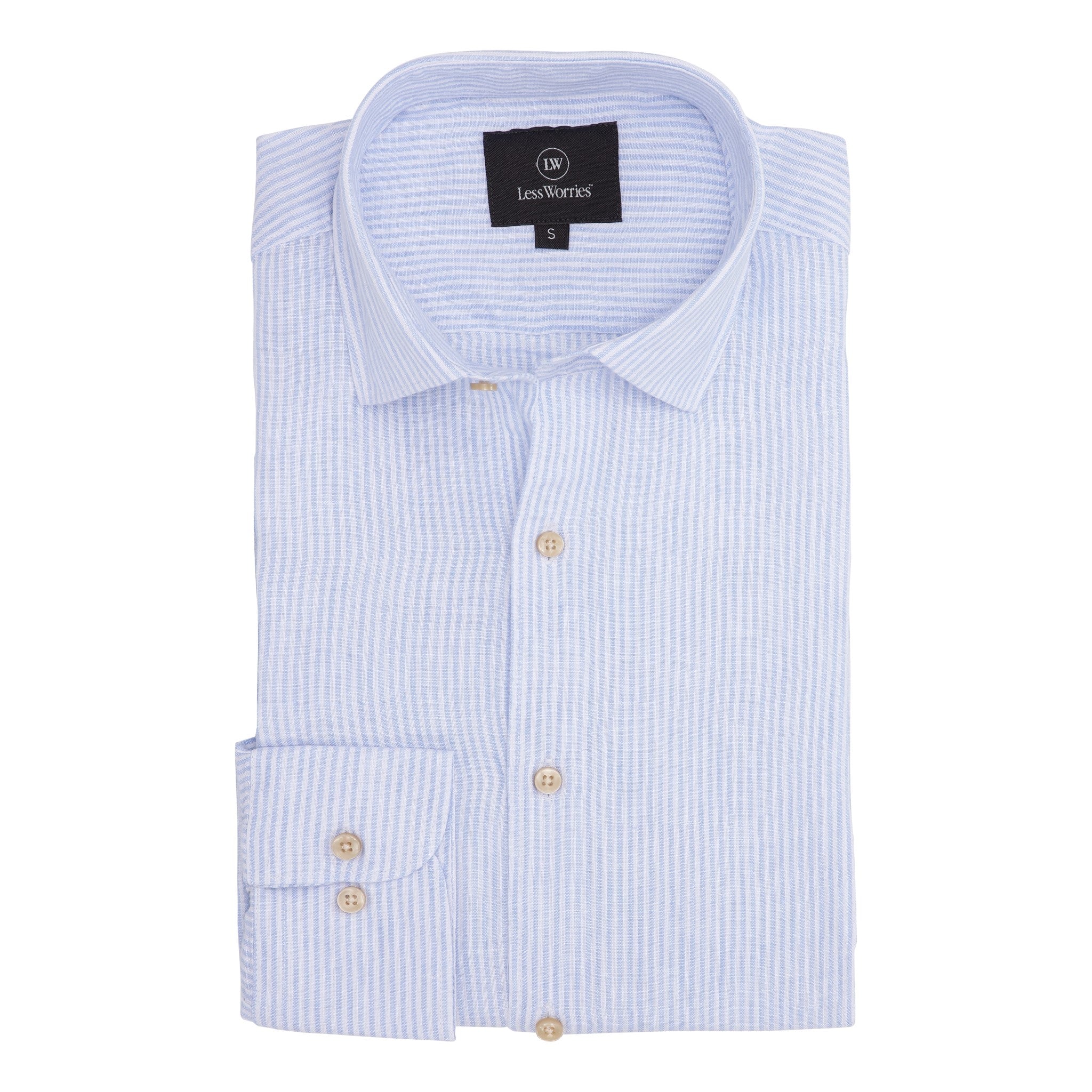 Blue Pinstriped Linen Shirt