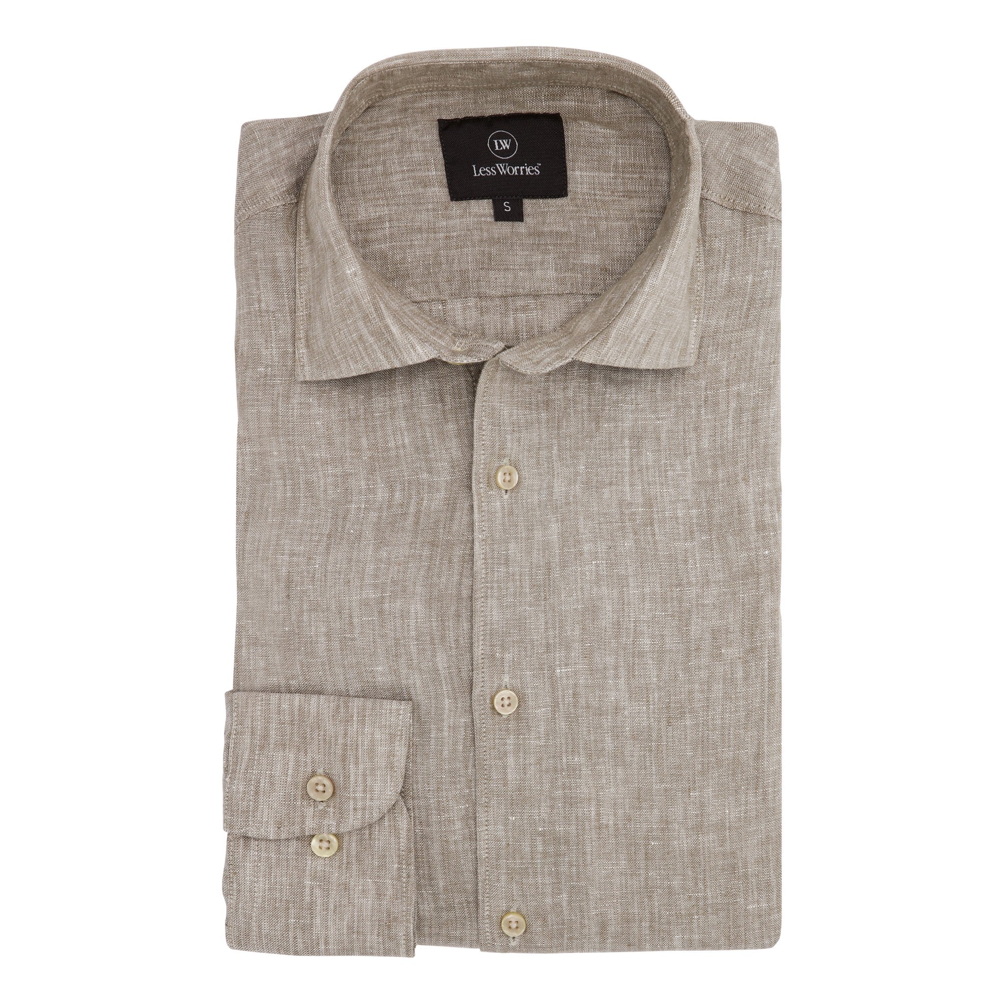 Beige linen shirt made of premium linen.