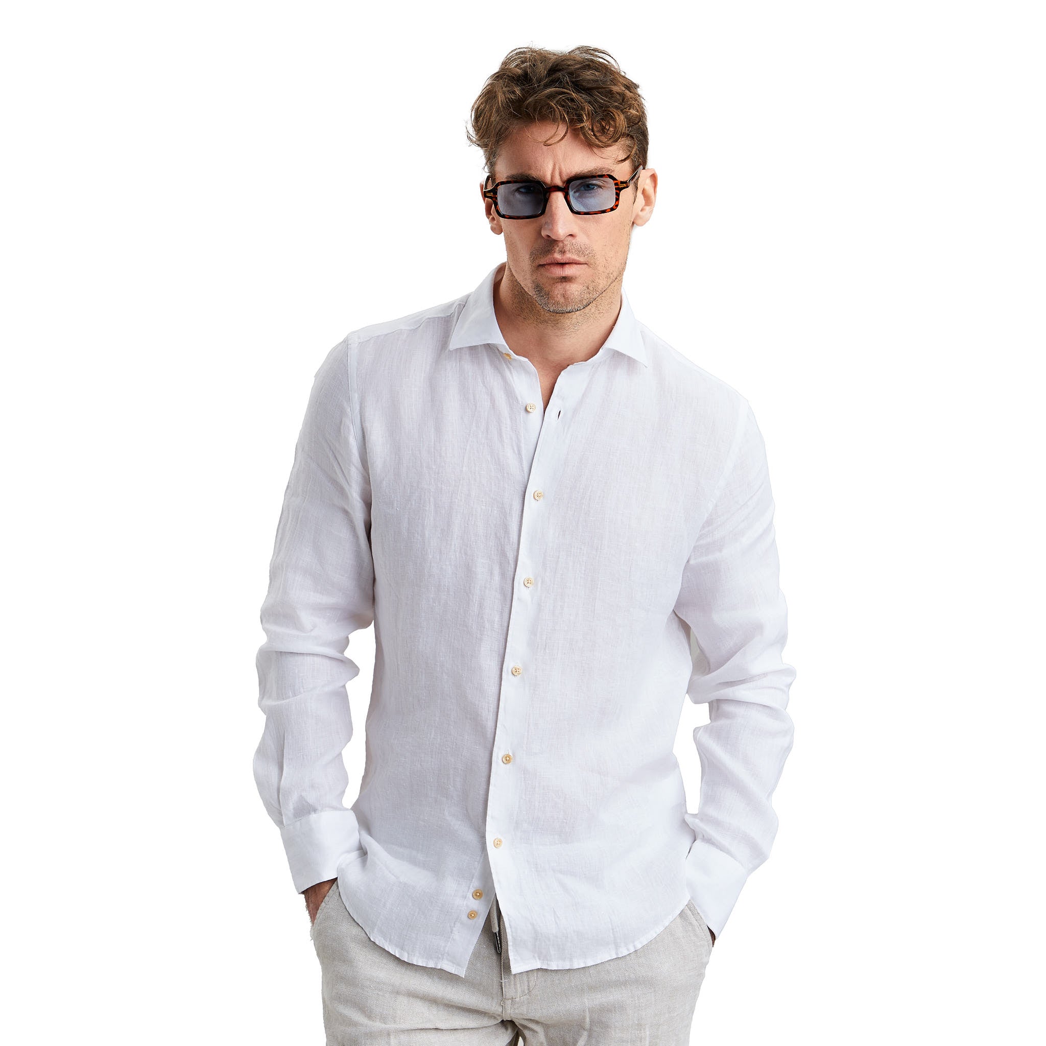 White Premium Linen Shirt for any occasion