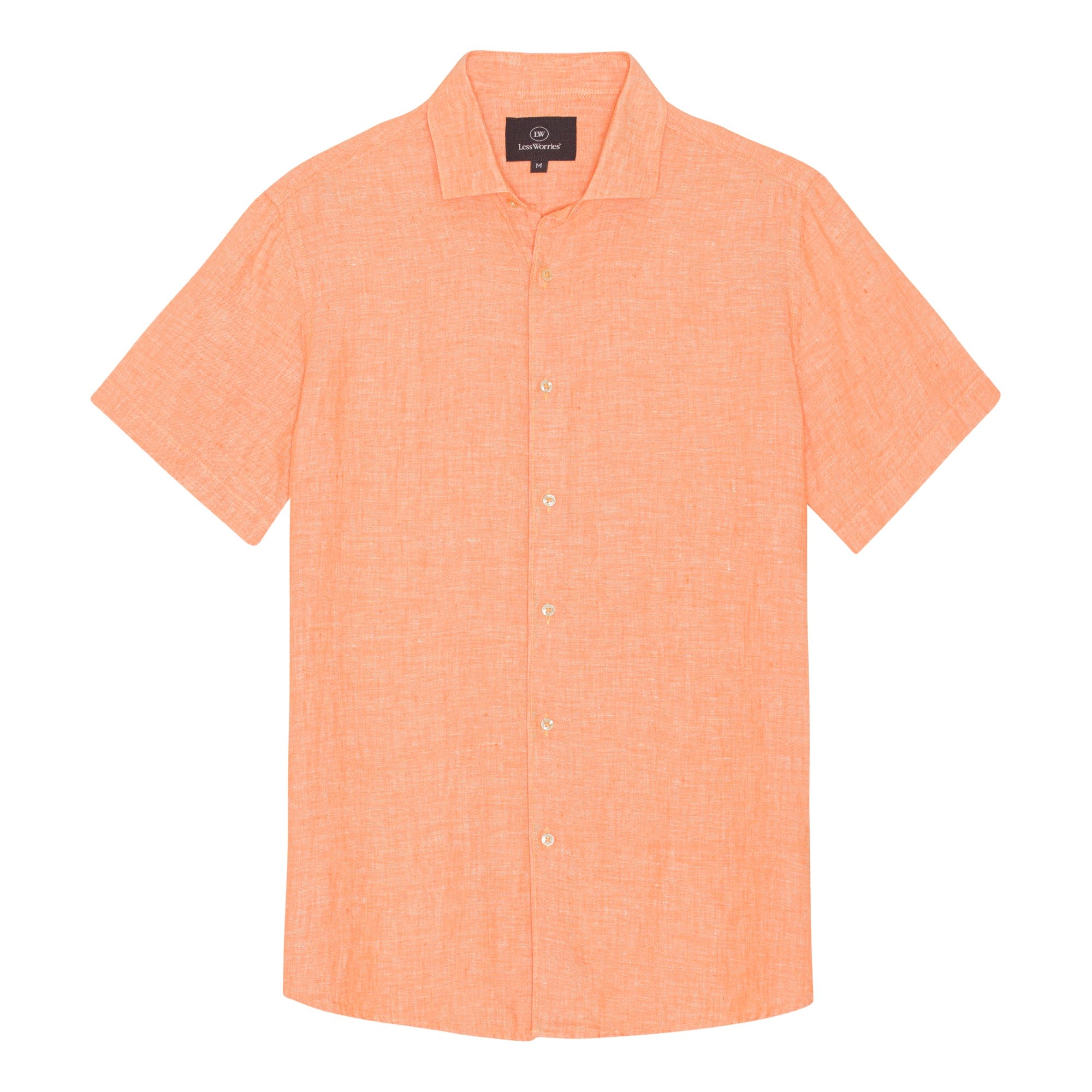 Apricot Linen Shirt Short-sleeved