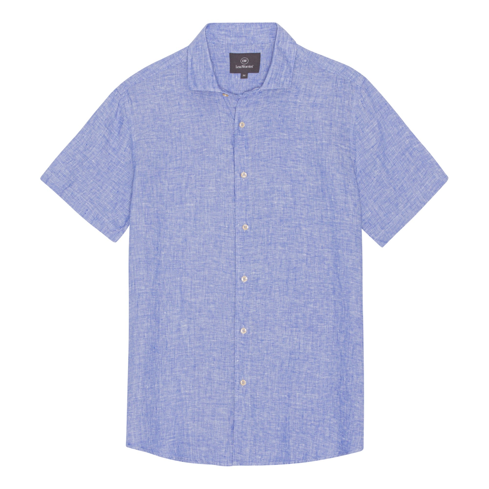 Light Blue Linen Shirt Short-sleeved