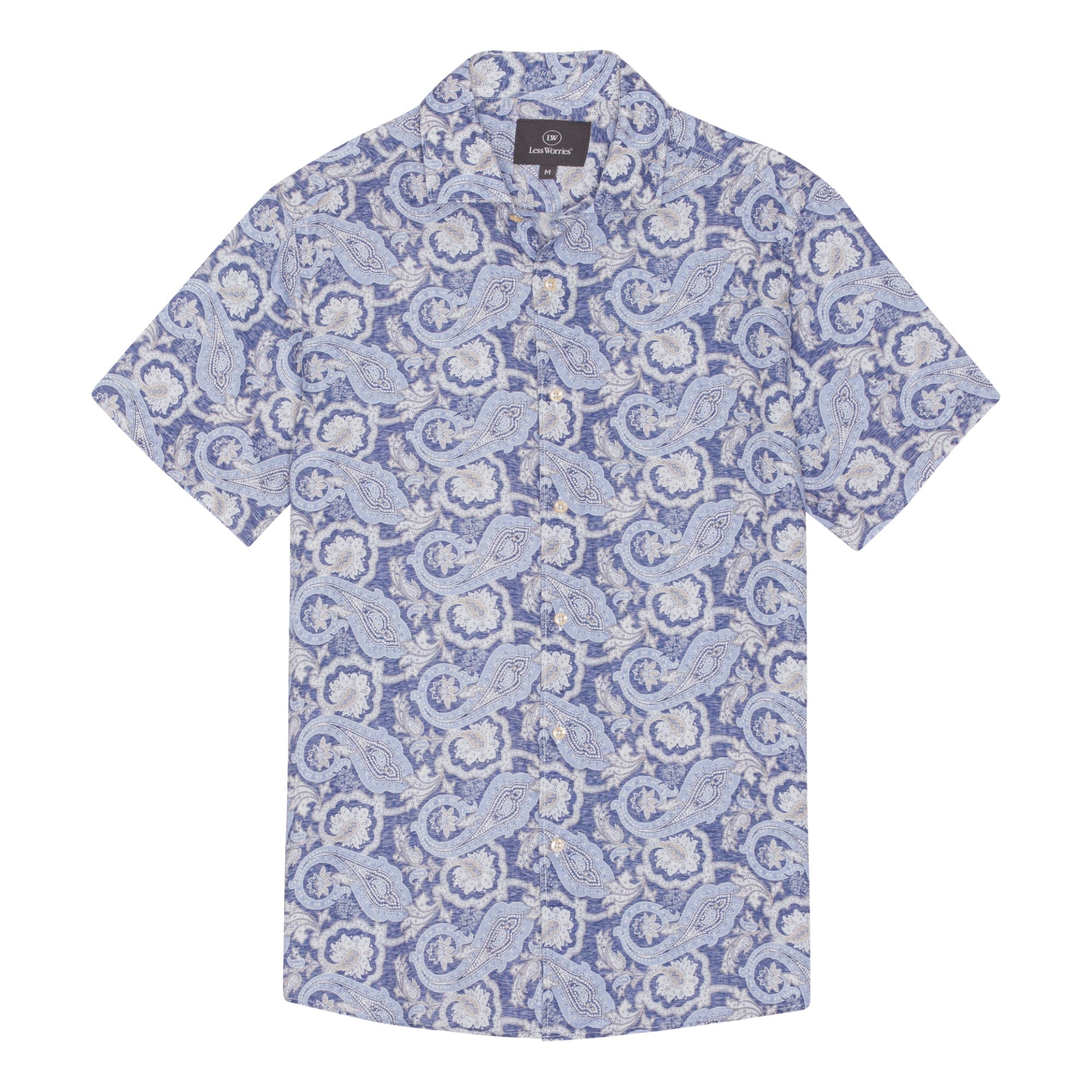 Paisley Linen Shirt Short-sleeved