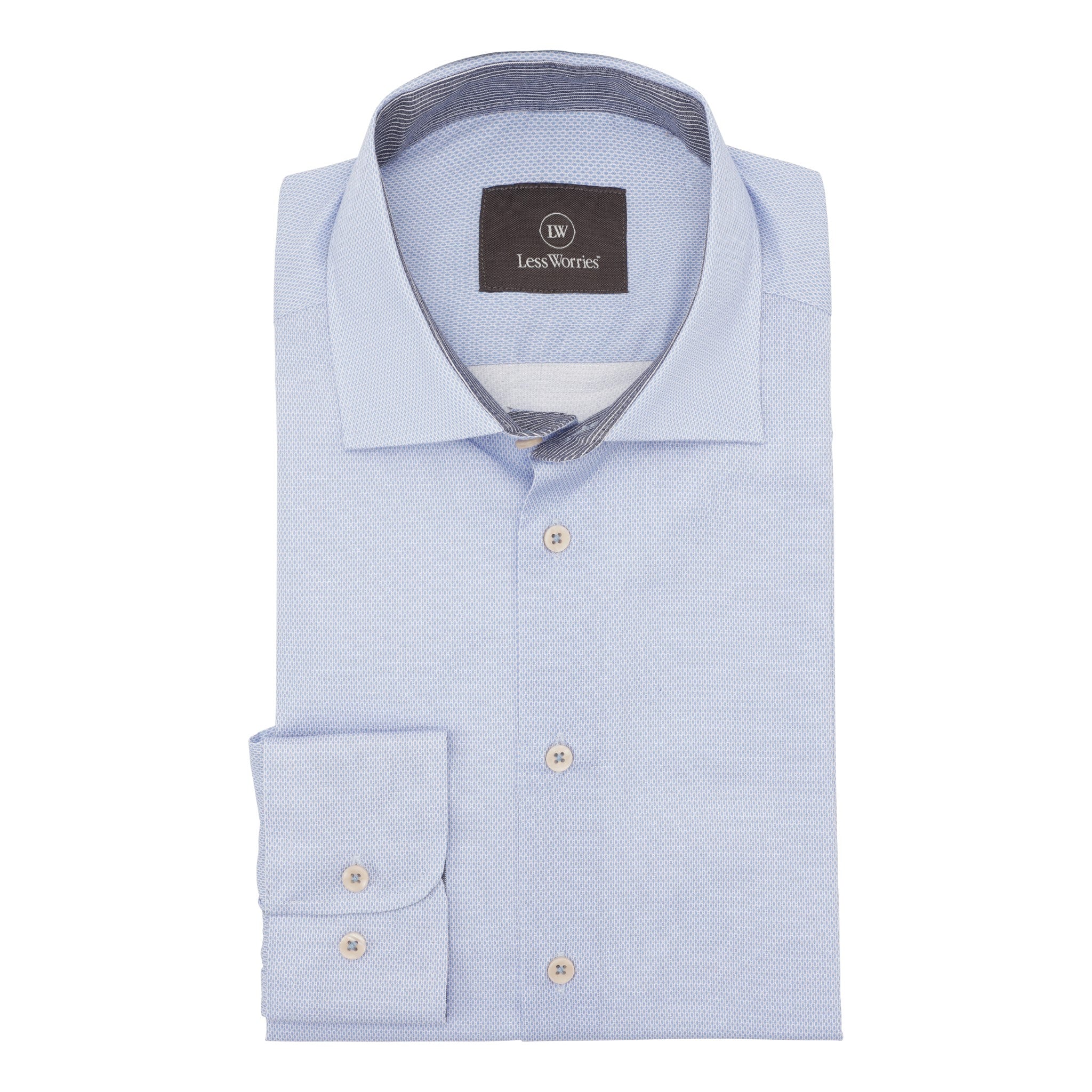 Ljusblå Paisley Premium Twill-skjorta