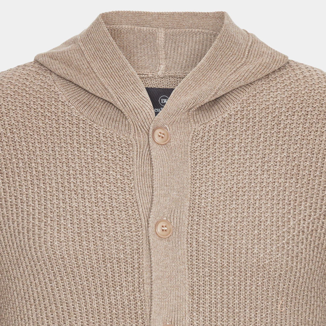 Sand Cotton Hoodie Cardigan