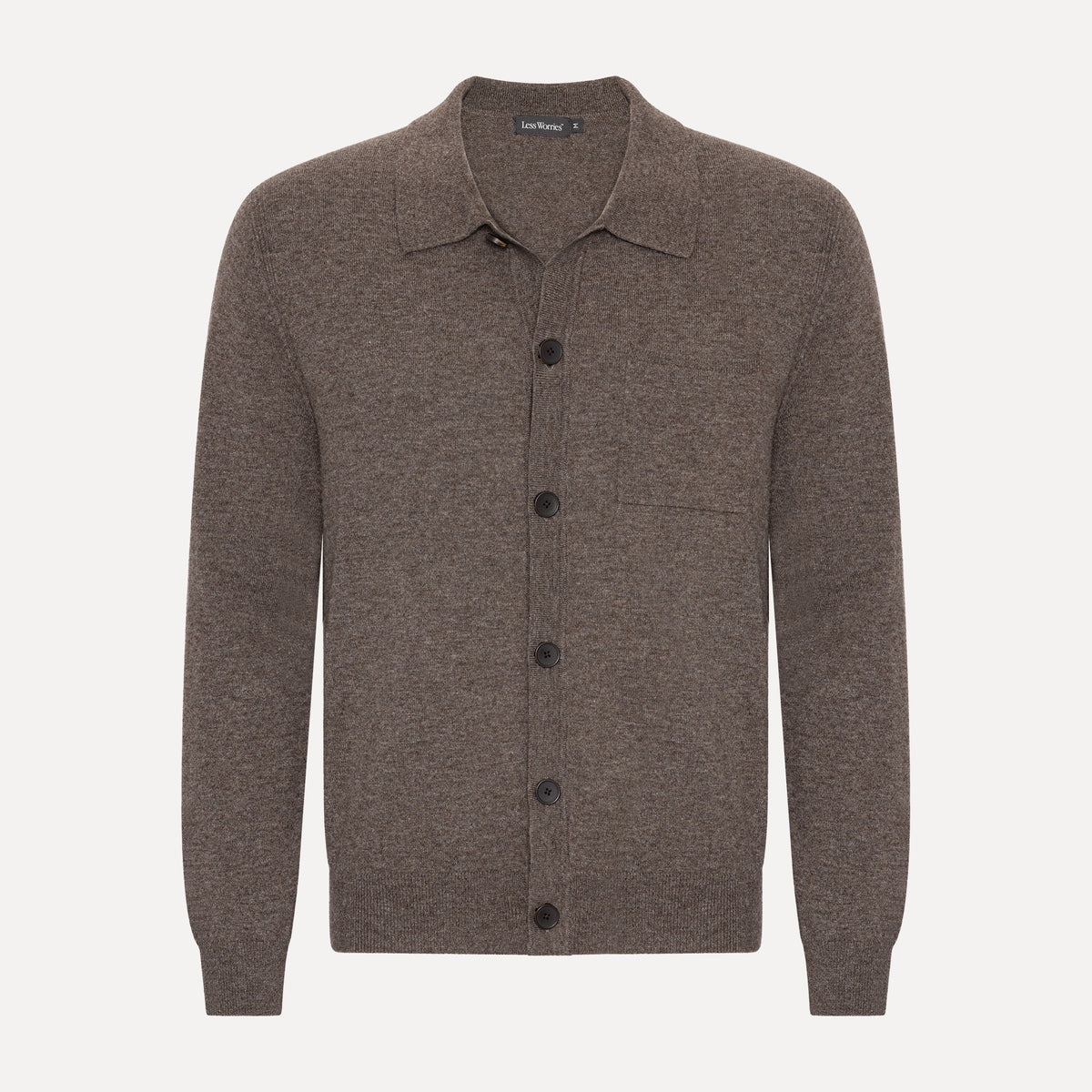 Cardigan i Kashmirblandning, Nougat