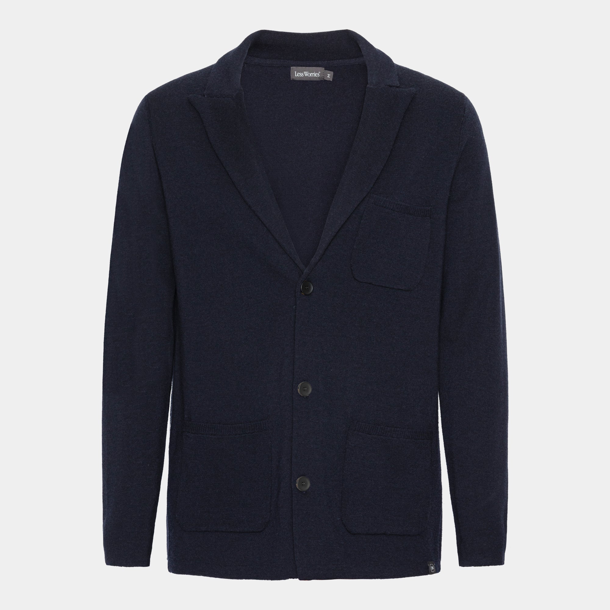 Navy Knitted Milano Merino Blazer