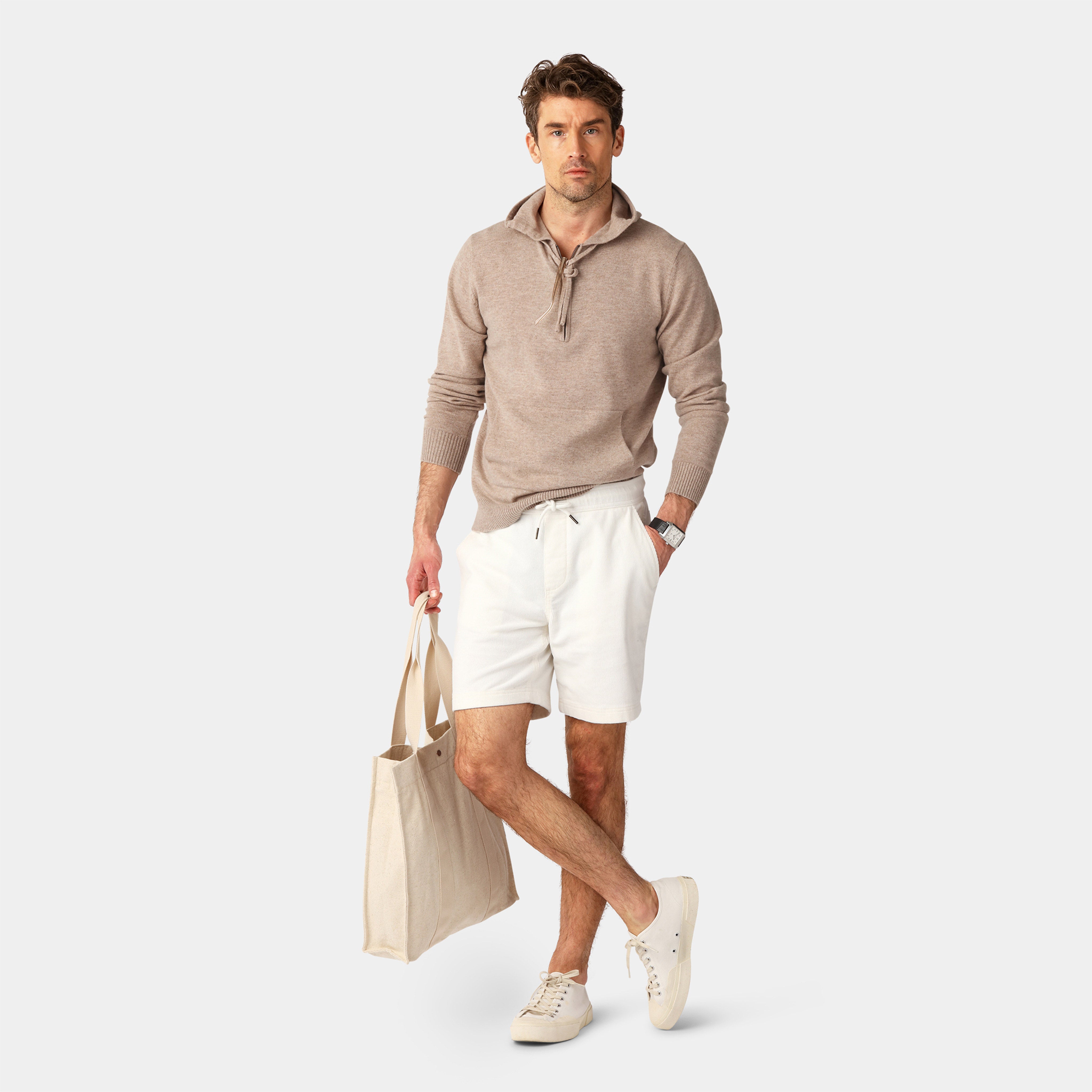 Sand Cashmere blend Hoodie