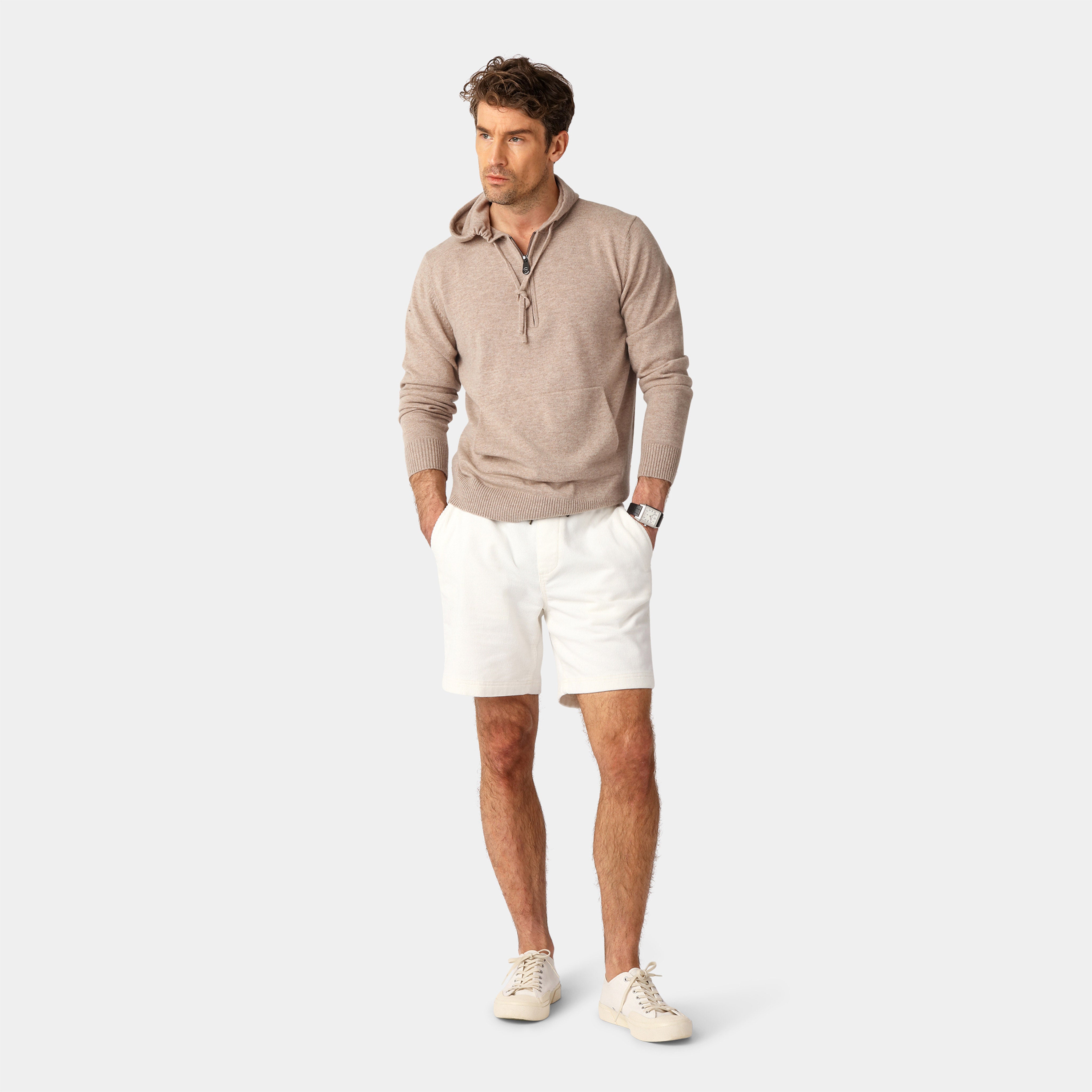 Sand Cashmere blend Hoodie