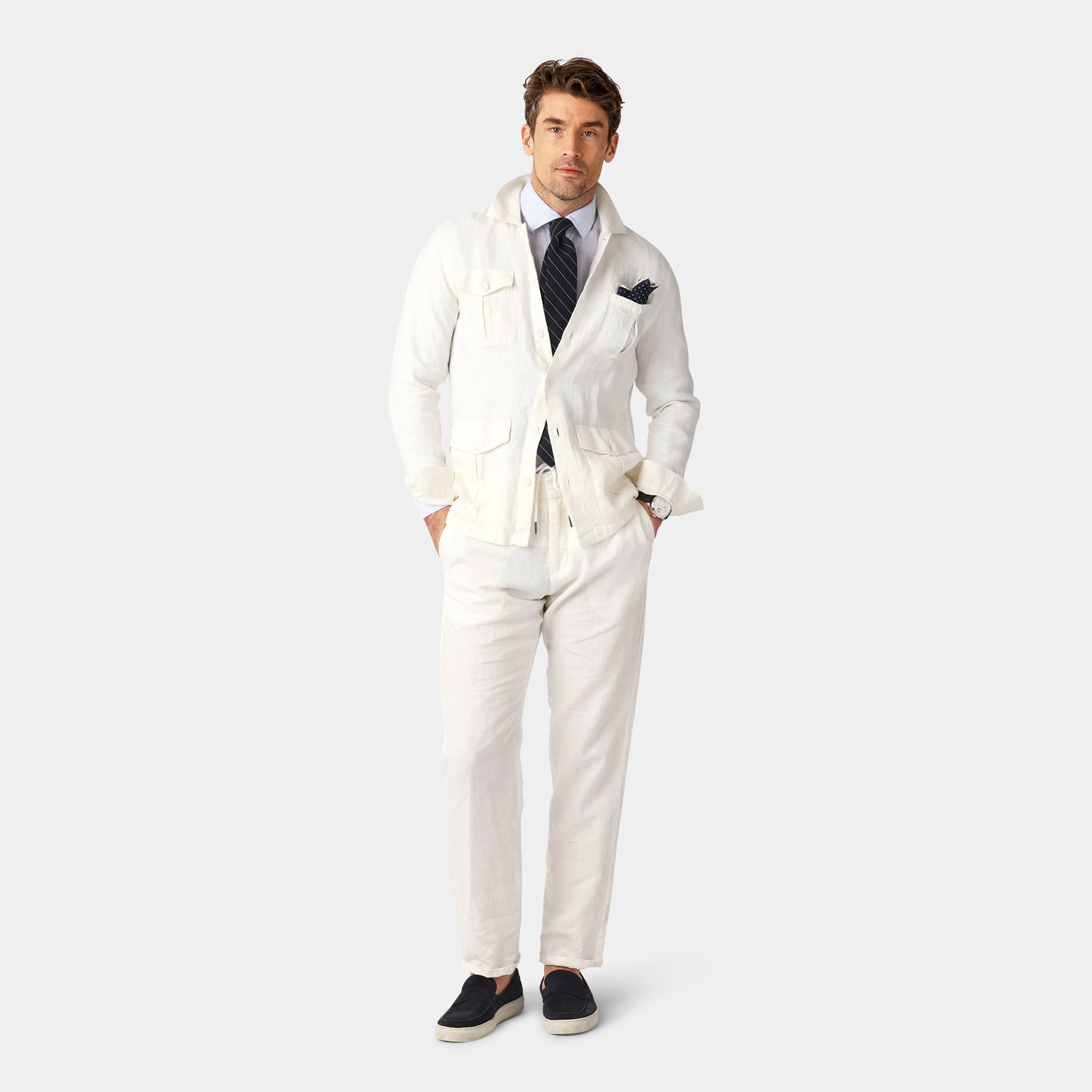 Off-White Safari Linen Shirt - 100% Linen