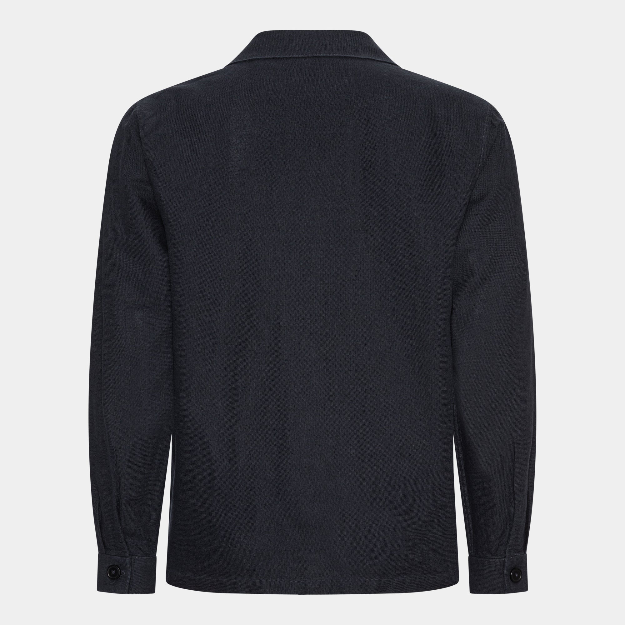 Navy Linen Blend Overshirt